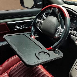 Steering Wheel Tray, Car Table Tray, Steering Wheel Desk and Vehicle Seat Mount Notebook Laptop Eating Desk,Car Food Eating Tray Black