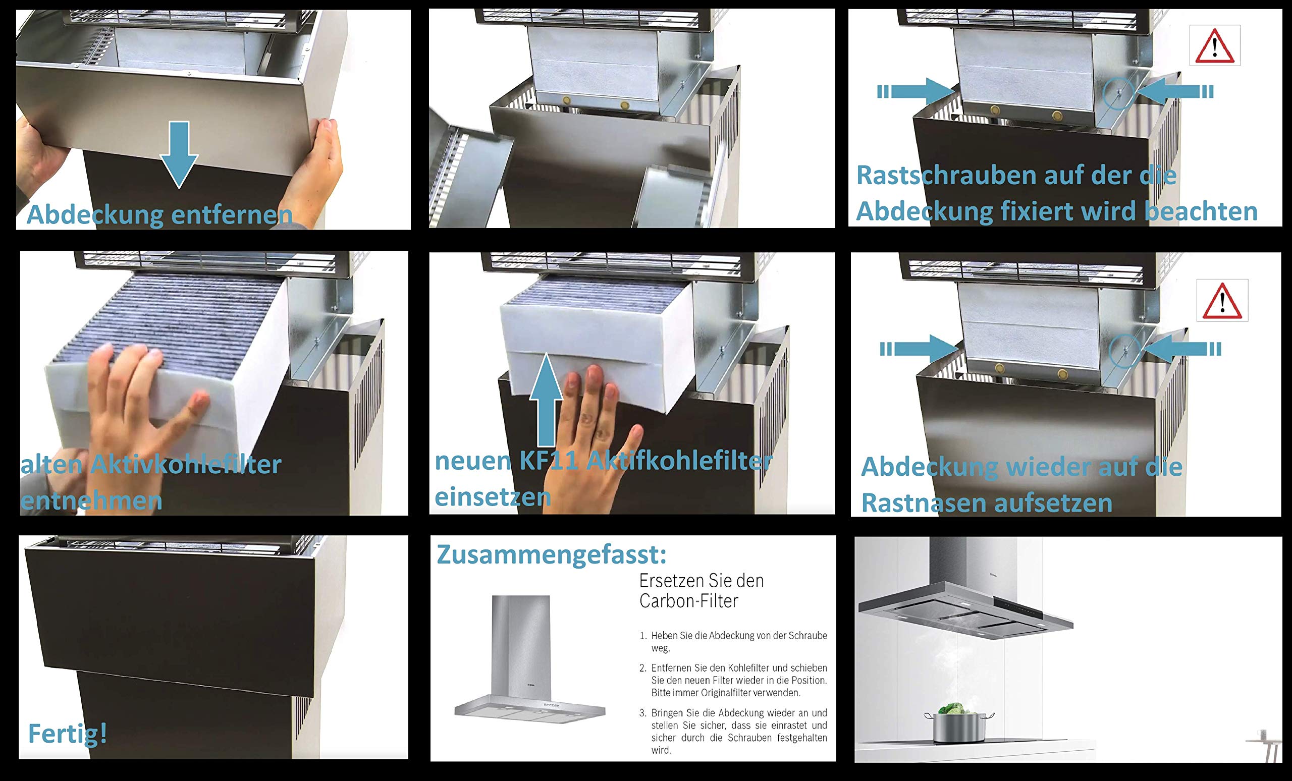 Aktivkohlefilter für Siemens/Bosch/Neff/Gaggenau Cleanair Filter - DSZ5201 / LZ56200 / Z5170X1 / 00678460 (Siemens/Bosch/Neff/Gaggenau Cleanair Filter - DSZ5201 / LZ56200 / Z5170X1 / 00678460)