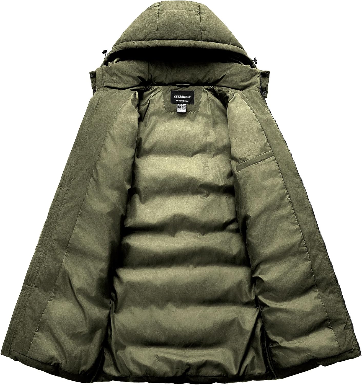 Men's Winter Coat Extra Long Puffer Jacket Waterproof Thicken Parka Insulated Outerwear with Removable Hood - Image 3