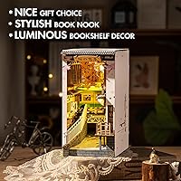 Vista 2 de Kit Rincón de Libro Rowood, Decoración de Estantería con Inserto de Callejón, Rompecabezas de Madera 3D, Kit de Modelo de Sujetalibros