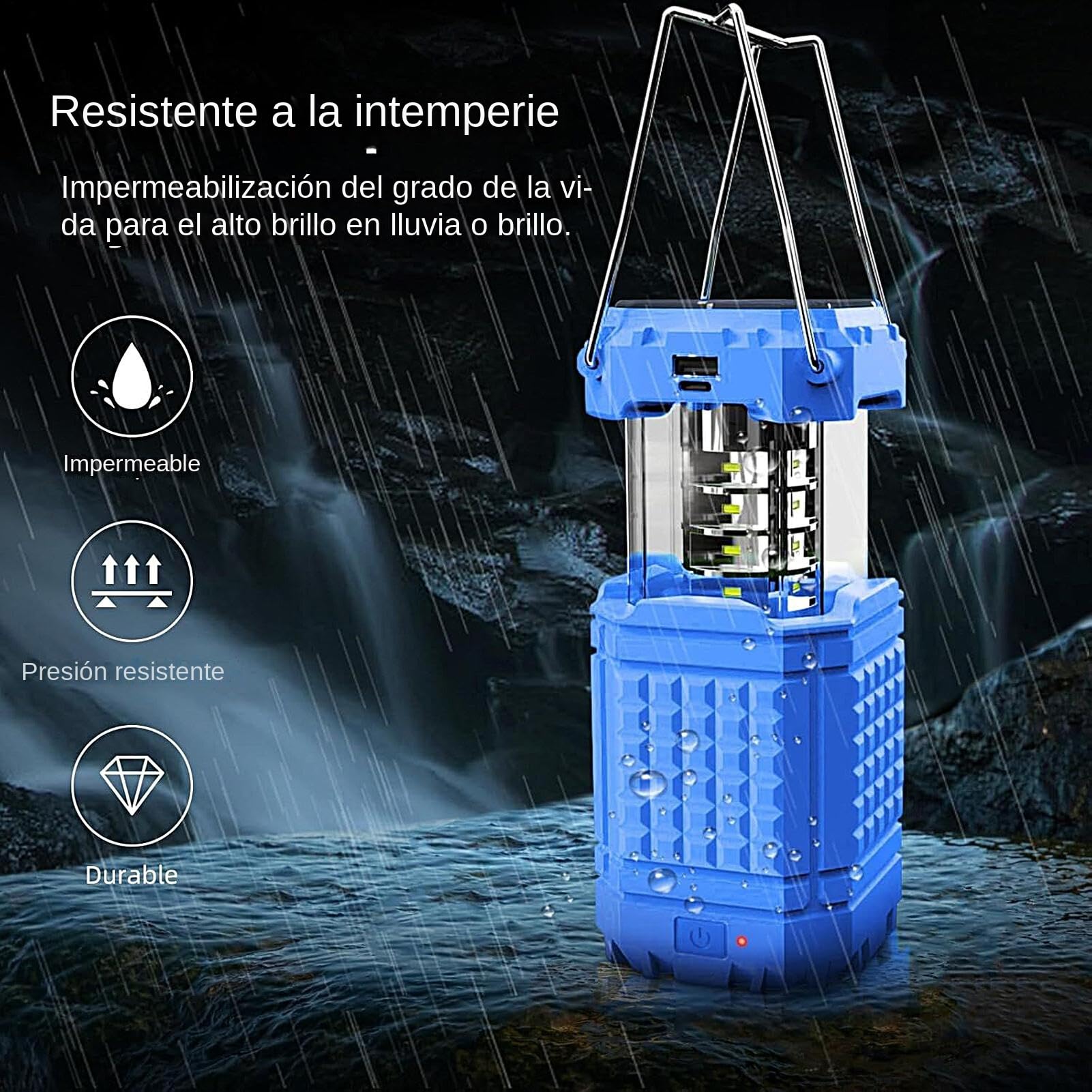 Linterna de Camping Linterna Plegable Impermeable con Manivela