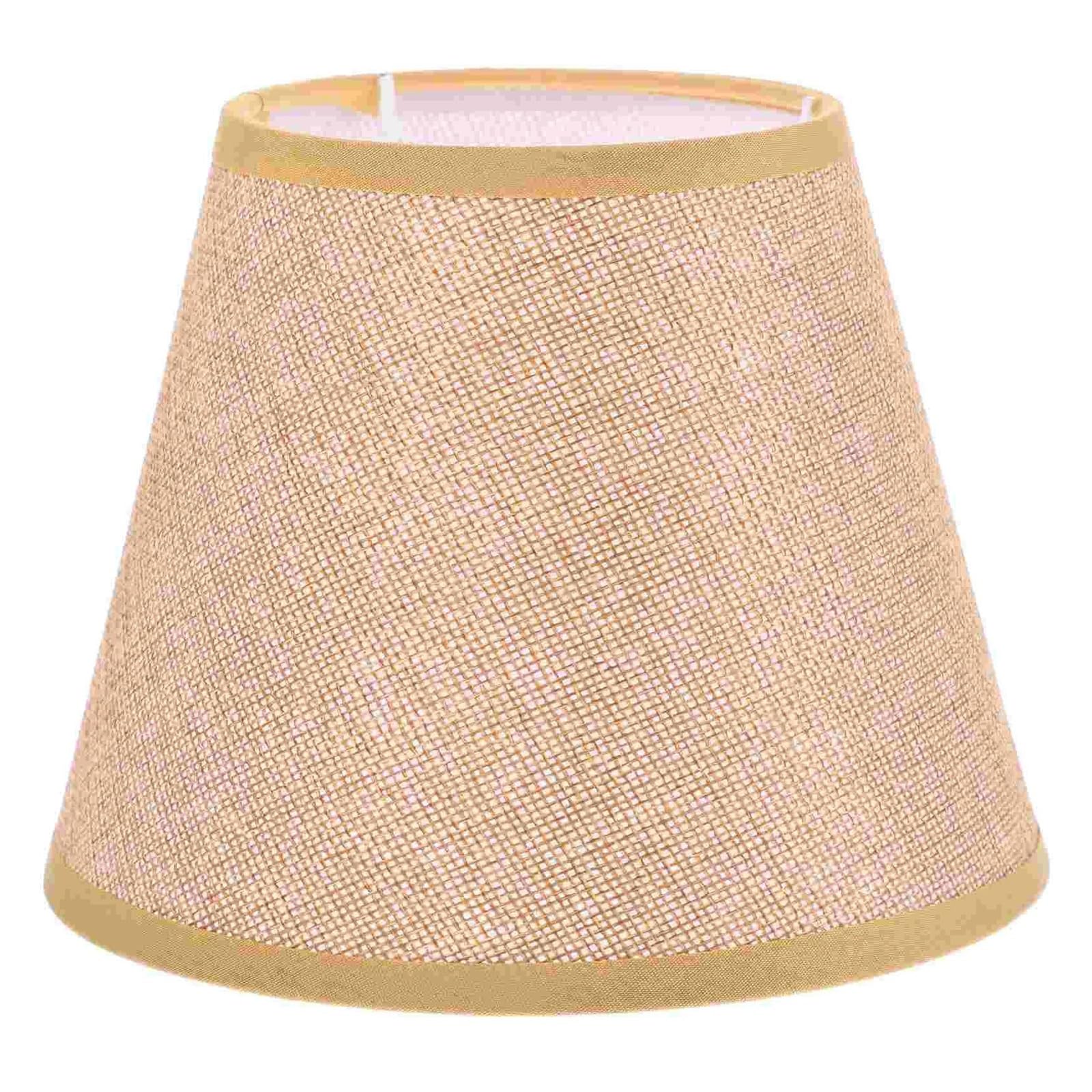 Xuczhai Light Brown Lampshade Retro Decor Drum Shades For Floor Ceiling Desk Fabric Chandelier Home Child Table(Light Brown)