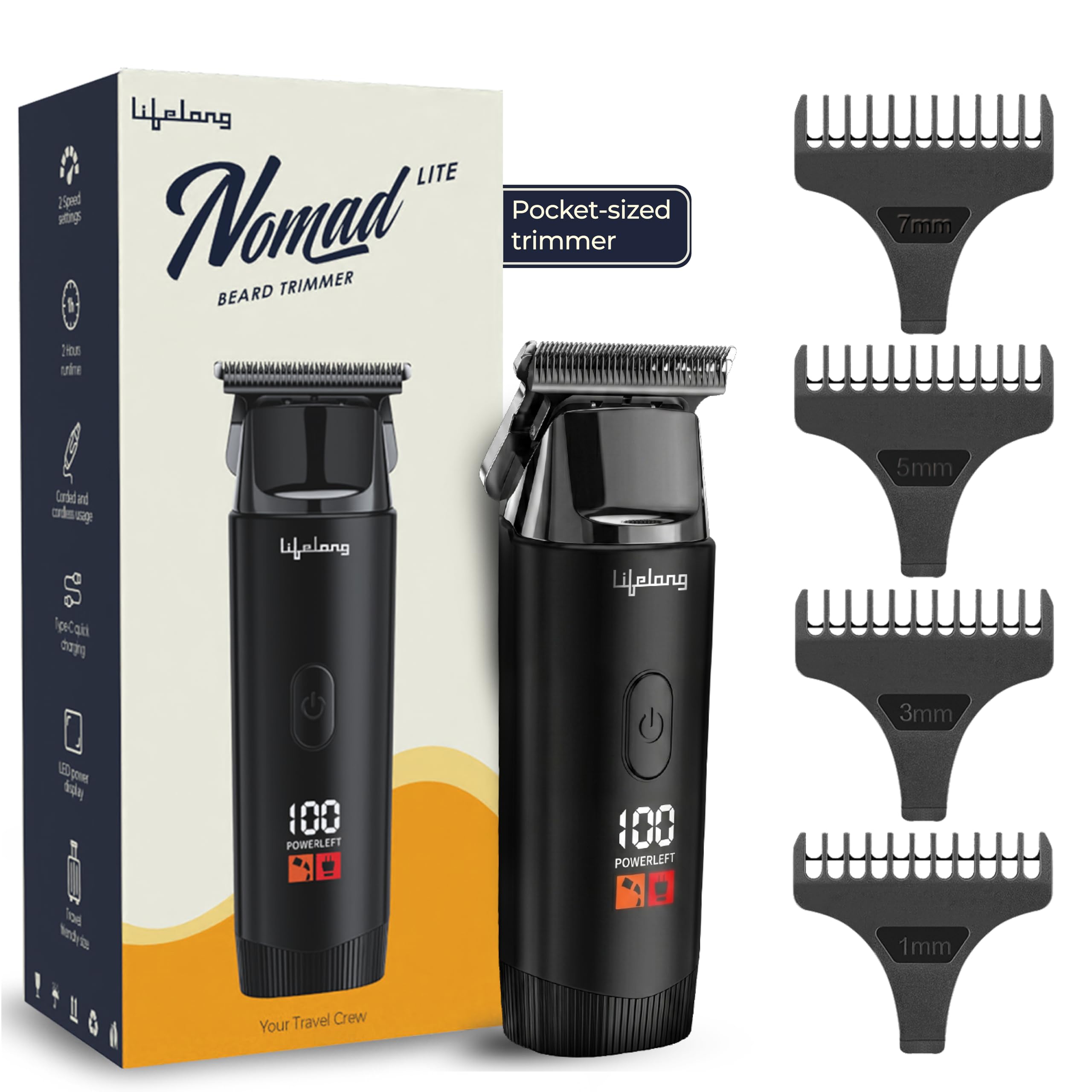 Lifelong Mini Beard Trimmer for Men 1 Count - Image 1