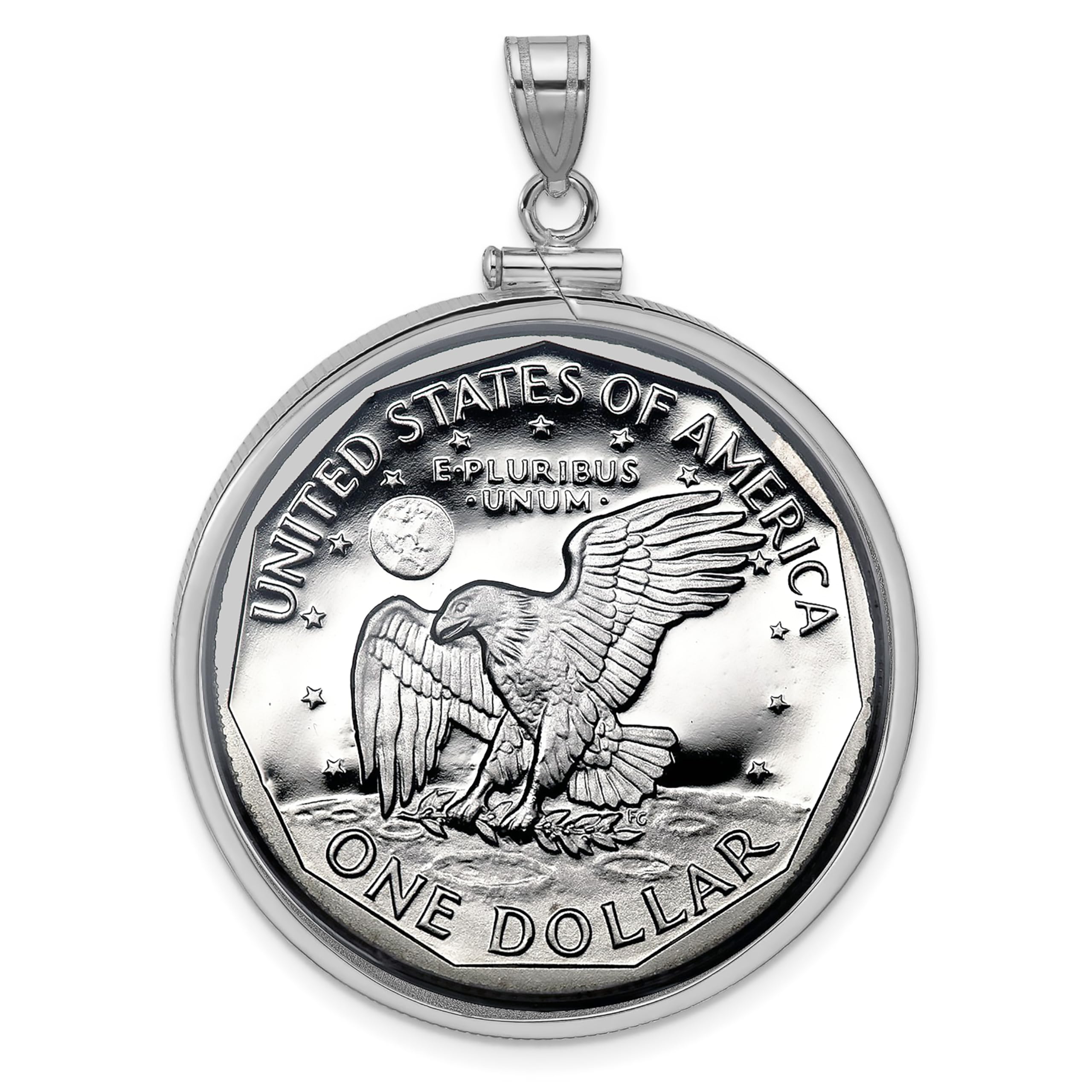 DIY Coin Jewelry: Sterling Silver Bezel for Susan B. Anthony Dollar – Easy to Use Pendant/Charm/Necklace Setting Made in the USA