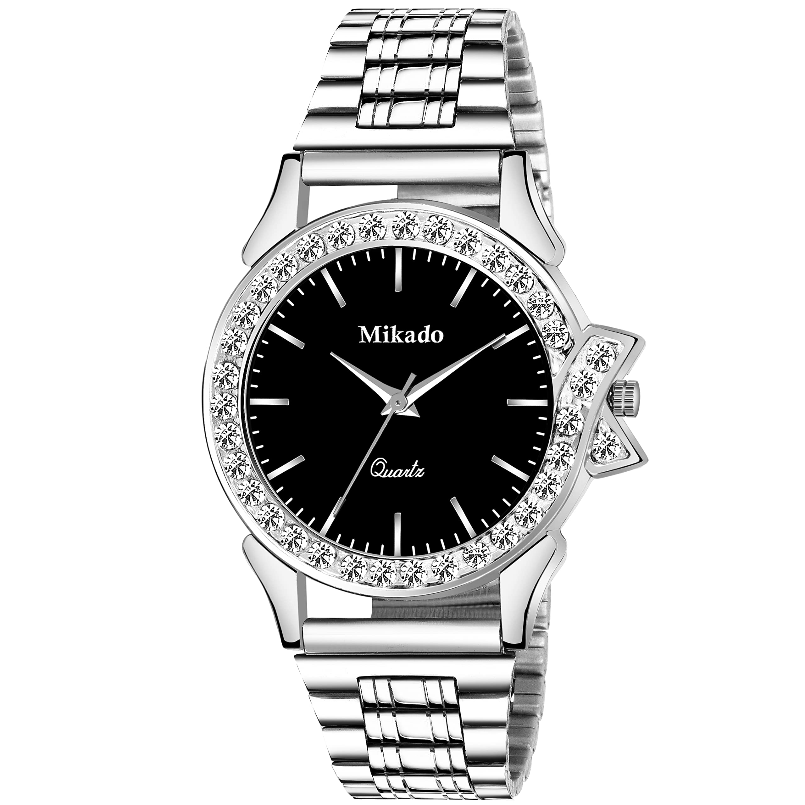 Mikado Analog Beautiful Black Dial Watch with Stainless Steel Watch for Women (B0B6RCCWD4) Amazon Price History, Amazon Price Tracker