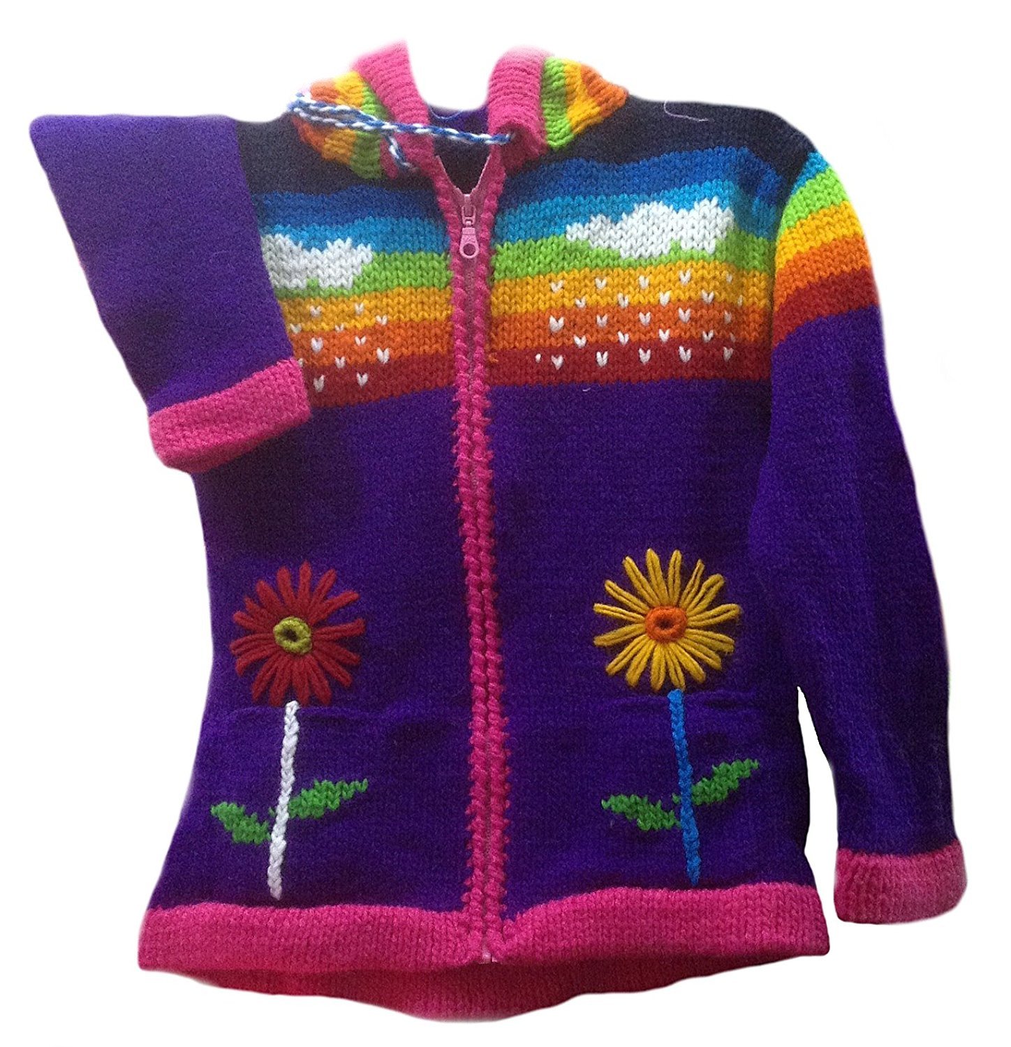 Cárdigan con capucha para niñas bordadas, Ropa Niña, diseño de flores, 3-6 años, multicolor, 6 años