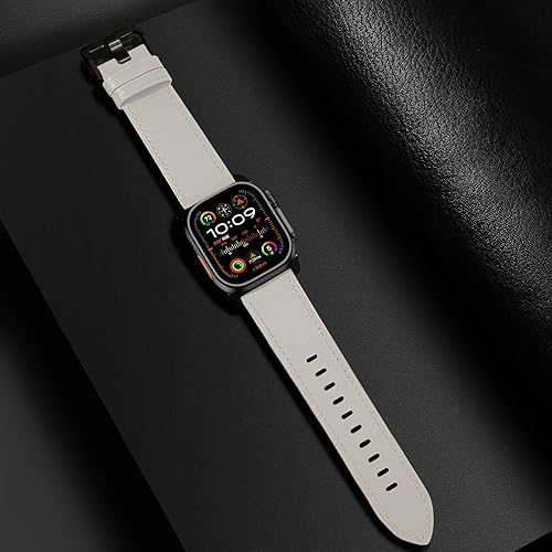 Vista 12 de UUPWPOKT Correa de cuero compatible con Apple Watch Ultra 3/2/1 Band de 1.929 in, 1.811 in, 1.772 in, 1.732 in, 1.654 in, correa de cuero genuino
