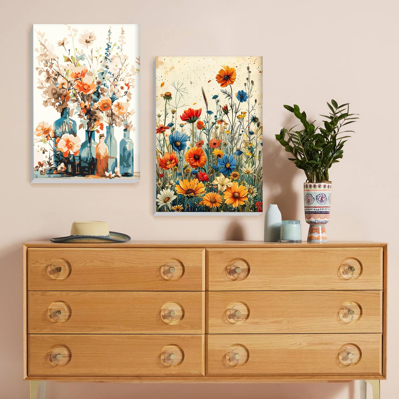 Figured'Art Schilderen op Nummer Volwassenen canvas Liefde Bloemen - Handwerk acrylverf Kit DIY Compleet - 40x50cm zonder frame Figured'Art Schilderen op Nummer Volwassenen canvas Liefde Bloemen - Handwerk acrylverf Kit DIY Compleet - 40x50cm zonder frame