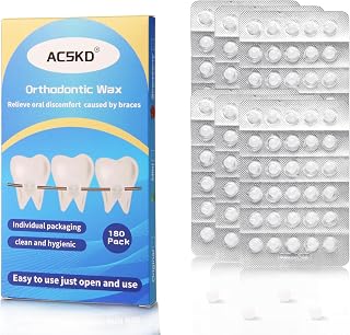 180PCS Braces Wax,Orthodontic Wax with Individual Packaging,Dental Waxs for Brace Travel Home Office,Unflavored