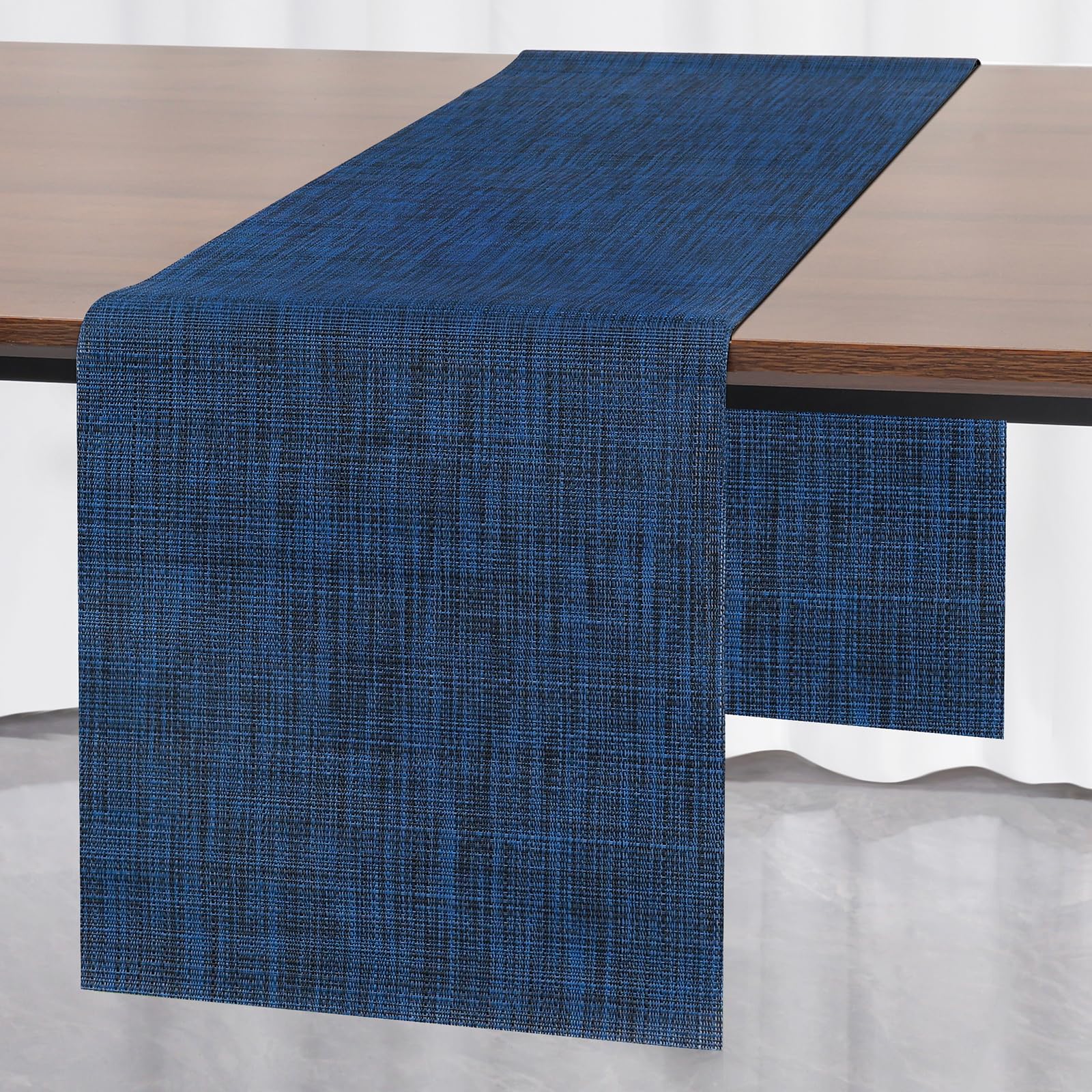 Myir JUN Tischläufer Tischläufer Modern Abwaschbar Outdoor Hitzebeständig PVC für Häuser Esszimmer Restaurants Hotels Party Tischdeko Dekoration 40 x 240 cm (Blau 2)