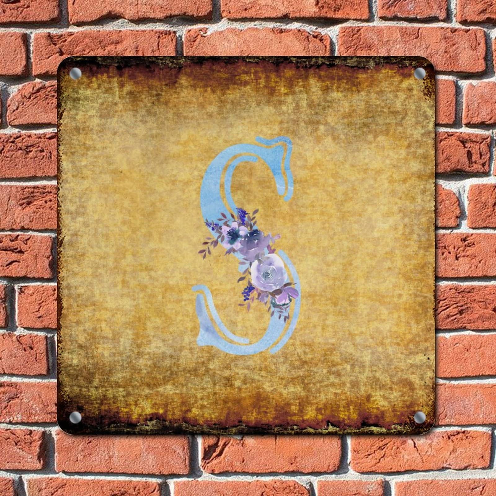 Monogramme noir en métal - Style rustique - Décoration murale pour maison, jardin, ferme, salon, intérieur et extérieur - 45,7 cm