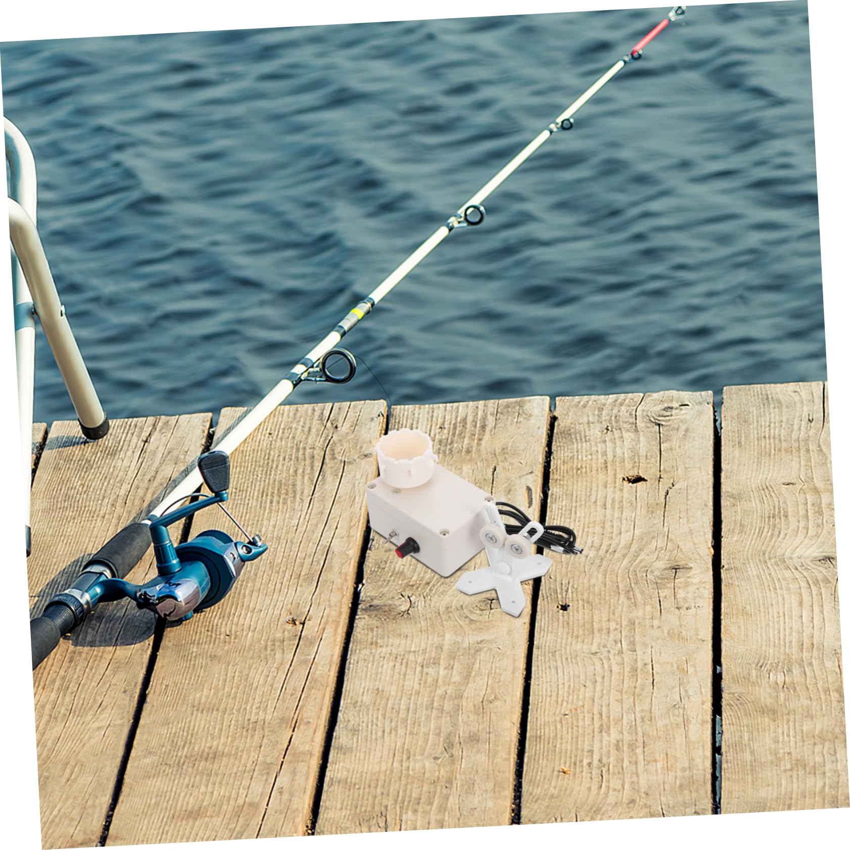 Yardwe Macchina Avvolgitrice Portatile per Canne da Pesca | Rotazione Elettrica, Asciugatura per Resina Epossidica, Design Multifunzione Salvaspazio, Corpo Plastico