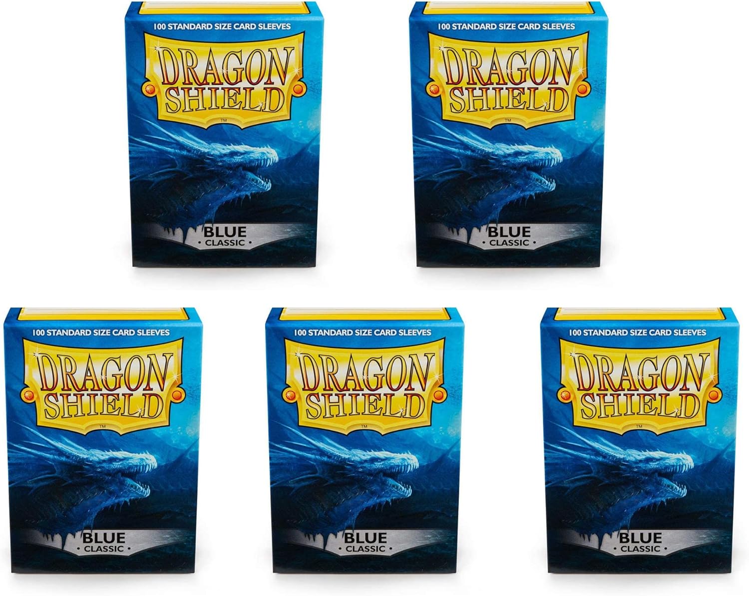 5 Packs Dragon Shield Classic Blue Standard Size 100 ct Card Sleeves Value Bundle! …