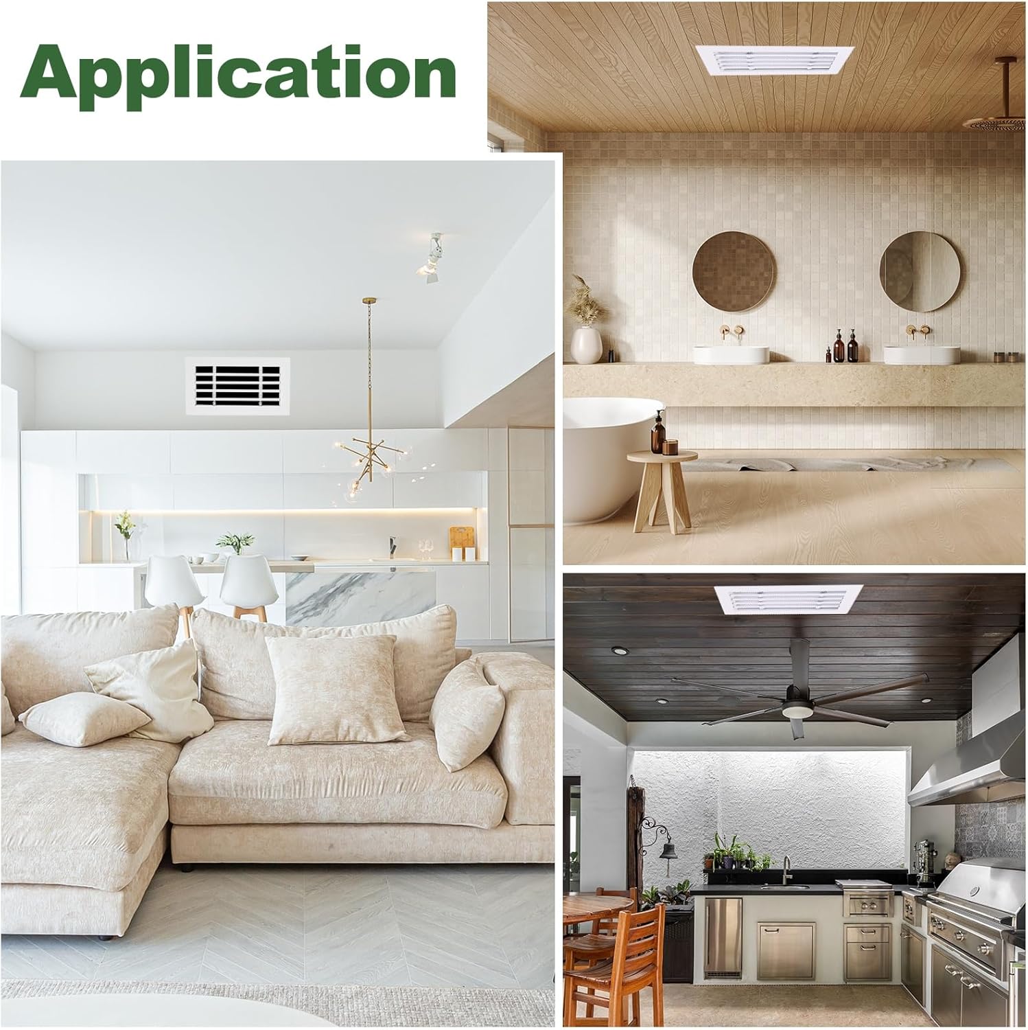 PATIKIL 12x12 Inch Linear Bar Air Vent Grille, 1 PCS Removable Aluminum Register Vent Cover Grille Air Diffuser for Ceiling, Sidewall HVAC Air Supply and Return, White