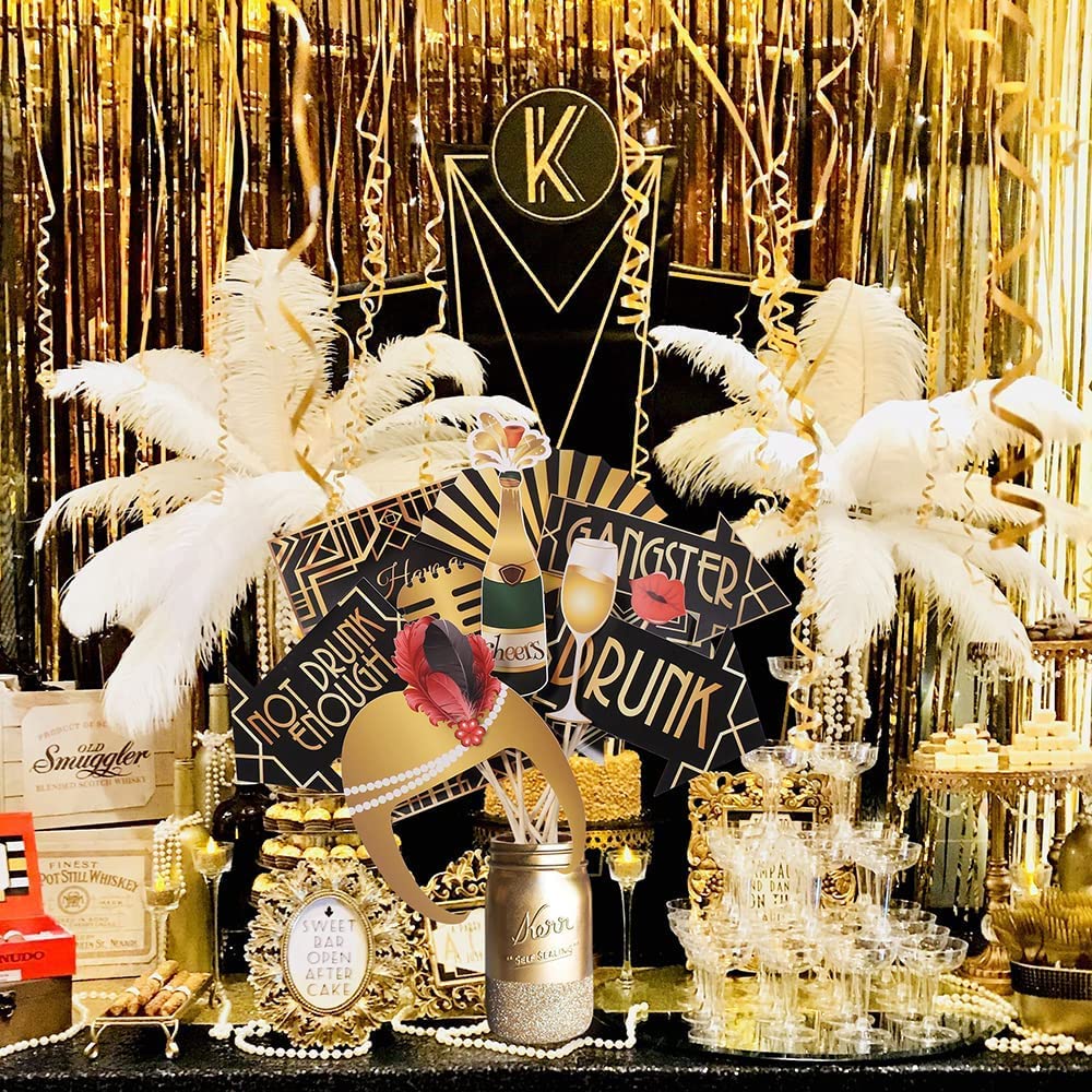 Ruggente 1920 a tema Photo Booth Puntelli, festa di compleanno di 20 Bridal Shower Decoration Supplies, 42 pezzi
