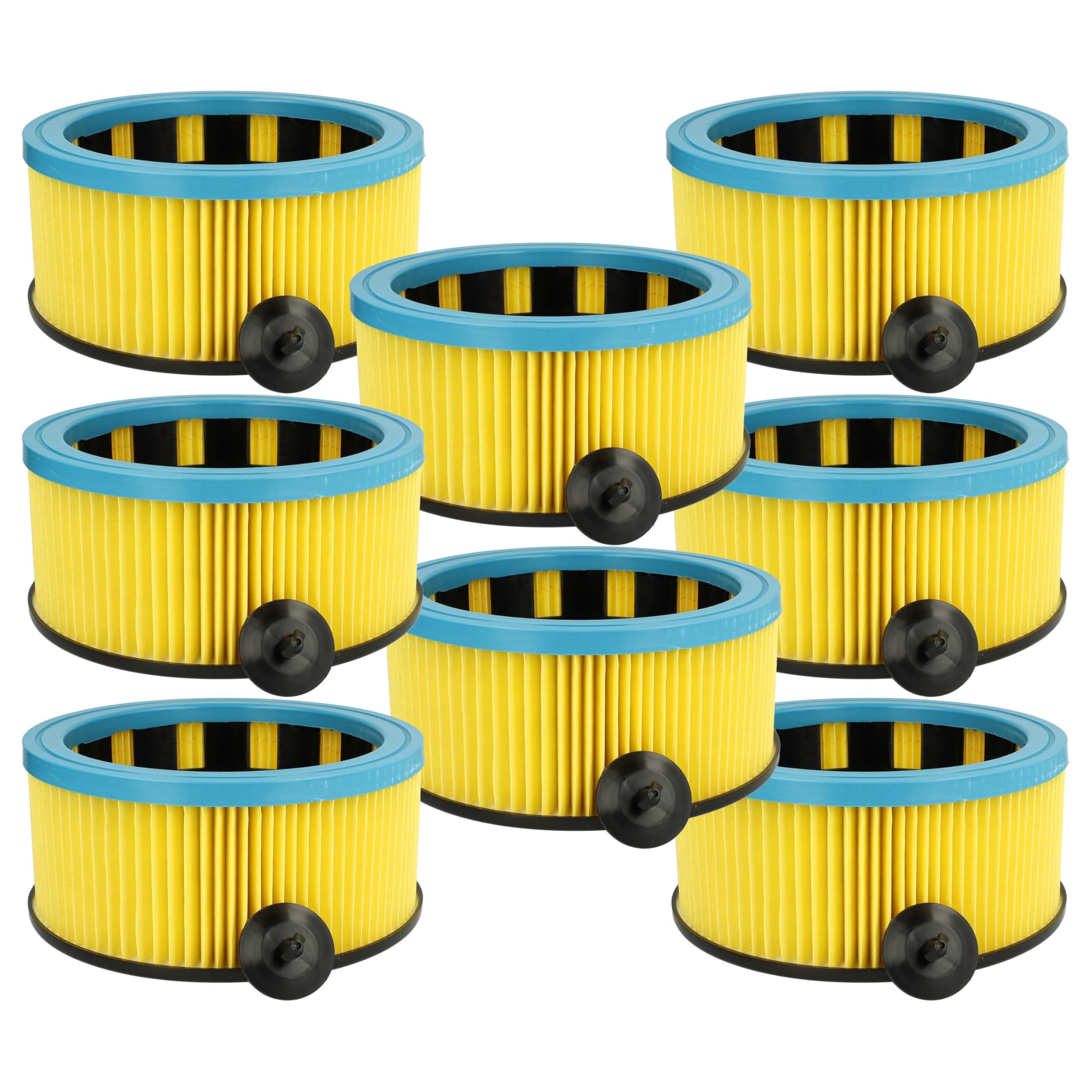 vhbw 8 x filtr harmonijkowy kompatybilny z odkurzaczem Stier SNT-32 Premium, SNT-20 Premium - filtr wkładu żółto-czarny, niebieski, zmywalny
