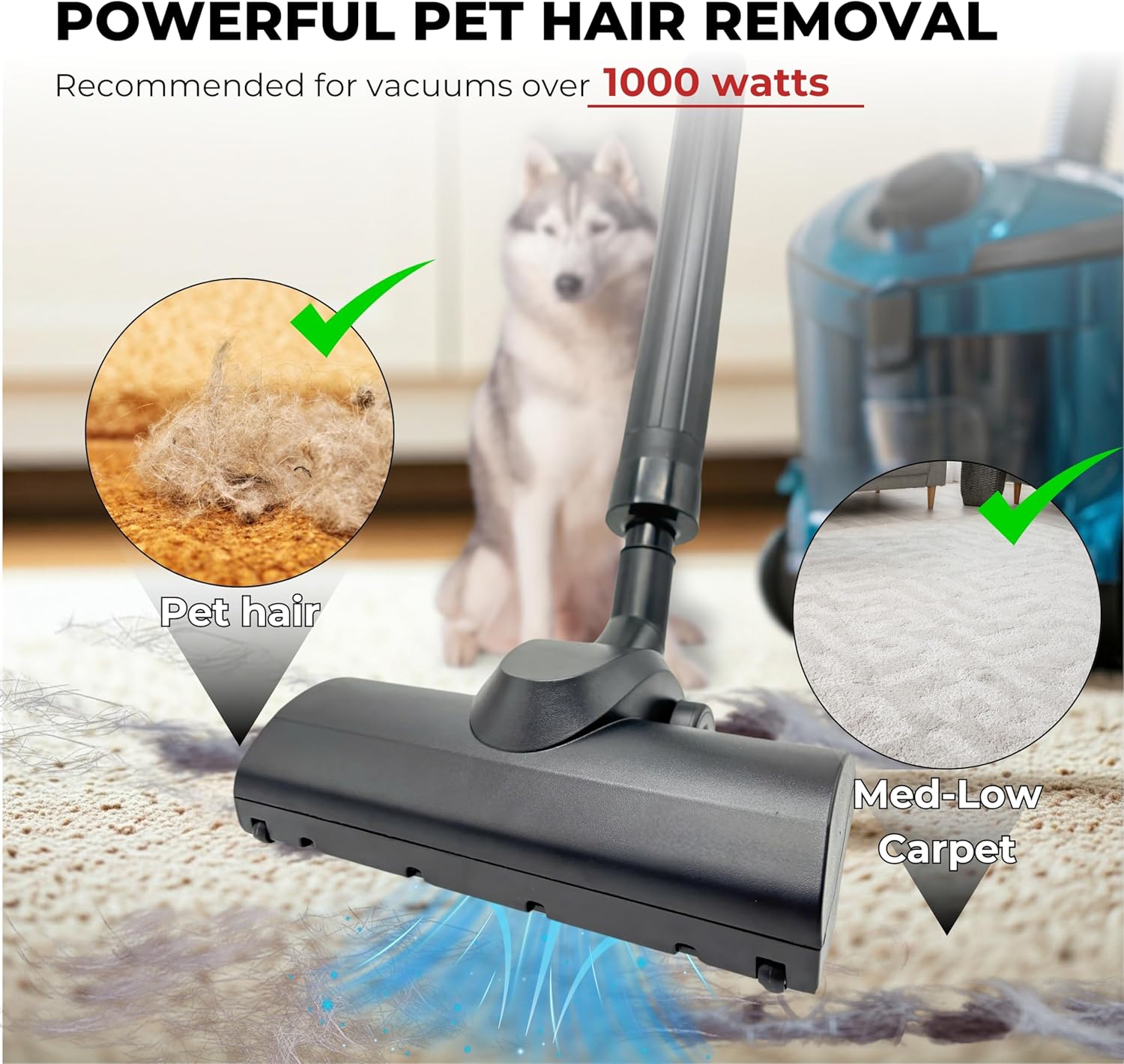 Upgraded Vacuum Cleaner Attachment Kit - Turbo Brush Head & Vacuum Dust Brush - Cleaning Accessories Set for Deep Cleaning, Pet Hair, Car Interior, Sofa & Home