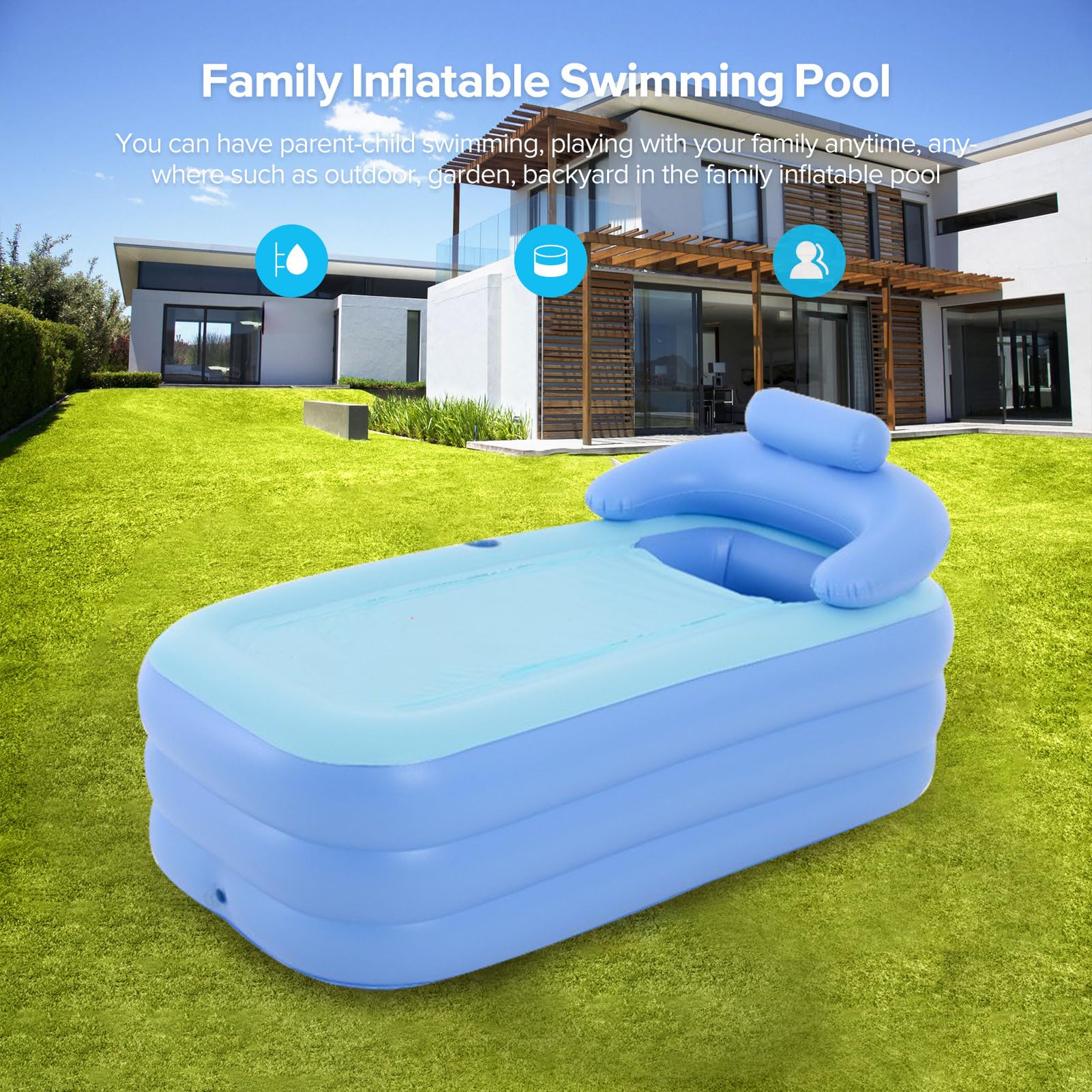 Tragbares Spa | Aufblasbarer Pool PVC | Persönlicher Pool | Spa 63 x 33 x 25 Zoll, Tauchbecken für, Erwachsene