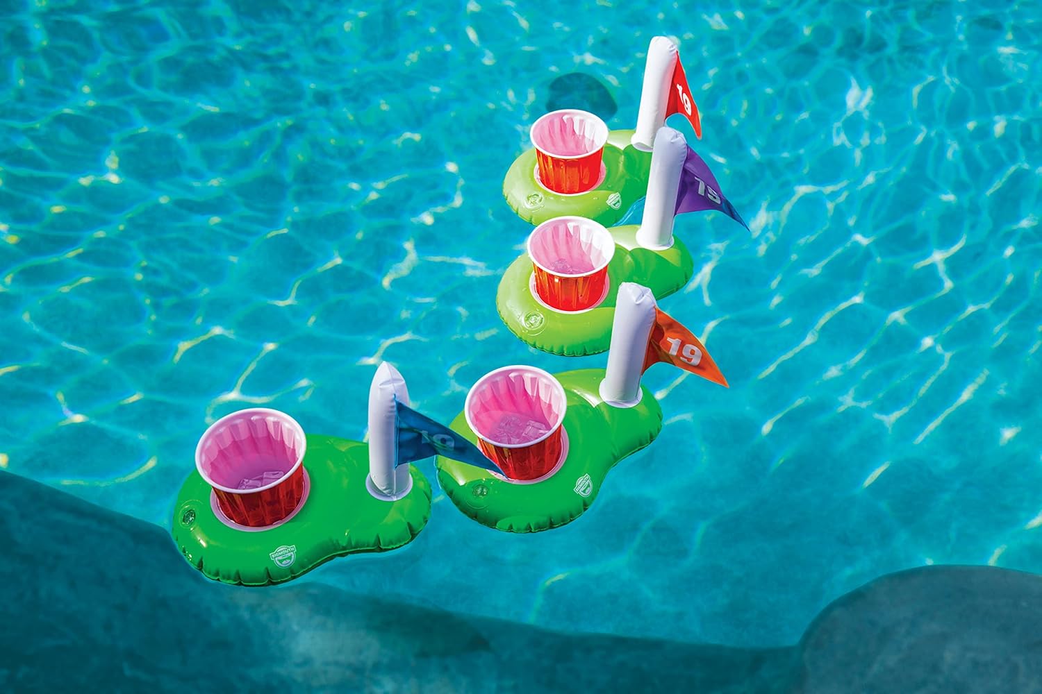 BigMouth Inc Inflatable Drink Holder for Pool - Floating Cup Holder for Hot Tub - Fun Outdoor Beverage Float - Golf Hole