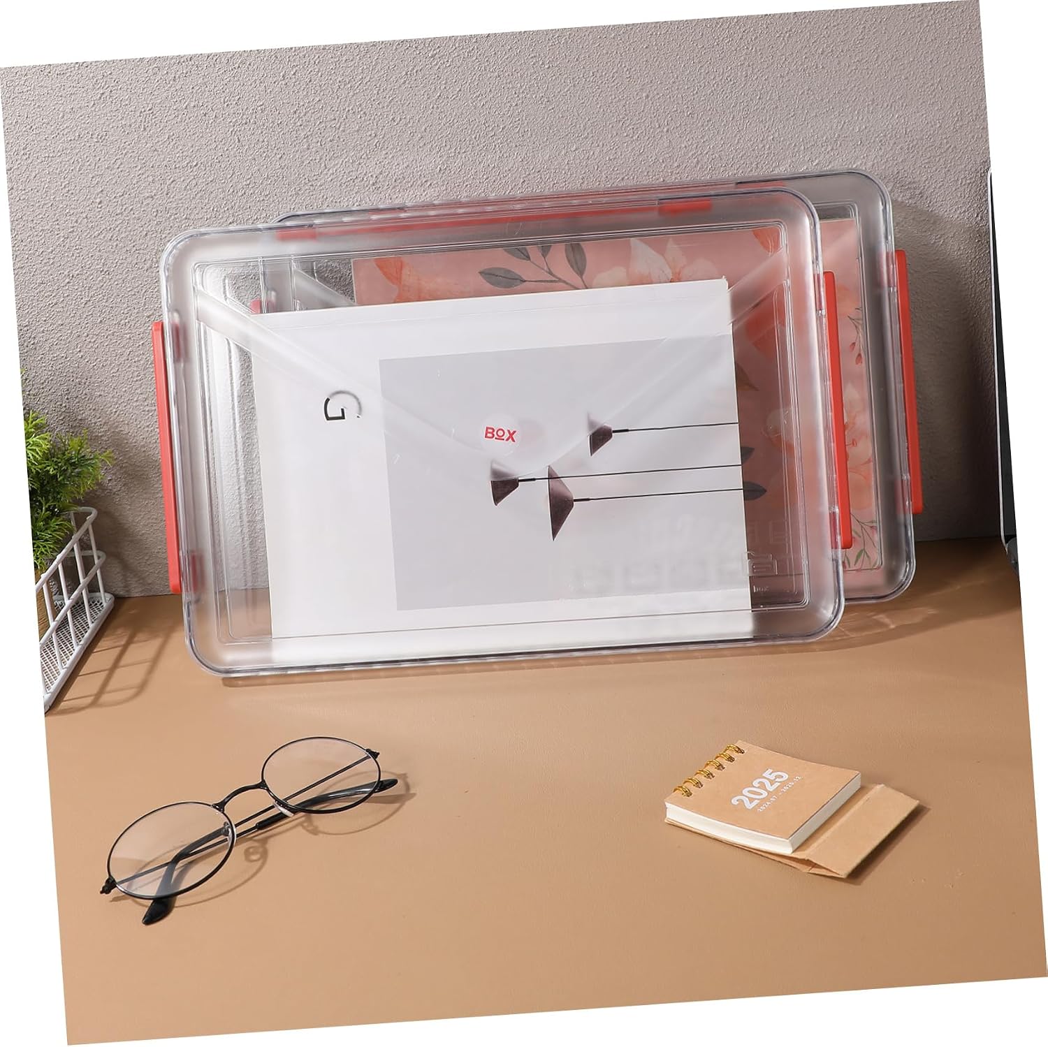 2pcs Portable Organizer for Documents Scrapbook and Craft Supplies Versatile File Holder for Home Office and School Use
