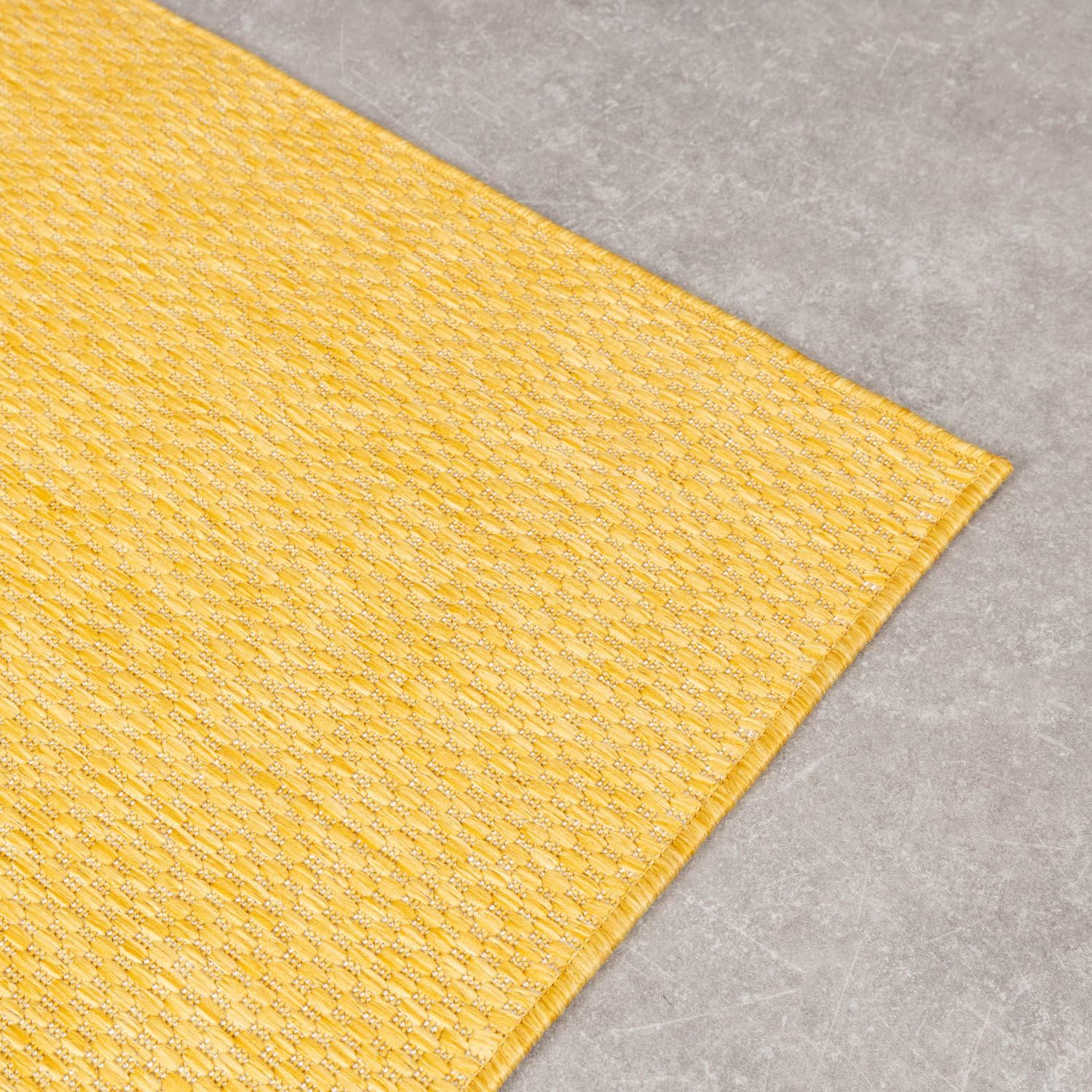 FRAAI | Home & Living Tapis d'extérieur - Costa Jaune Ocre - 120x170 cm - Tapis Exterieur Resistant Pluie - Rectangulaire - Terrasse, Jardin, Balcon