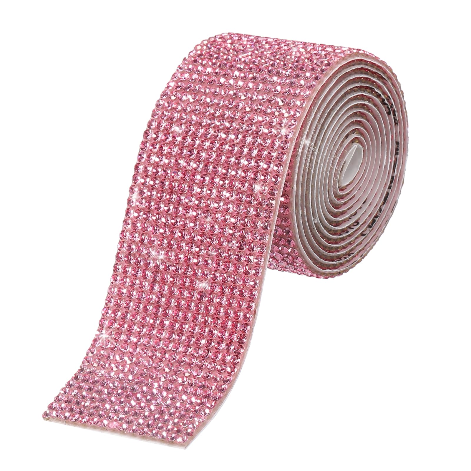 MECCANIXITY 1 Yard 32mm Self Adhesive Crystal Rhinestone Diamond Ribbon for Arts & Crafts Project, Wedding Cakes, Birthday Decorations Light Pink