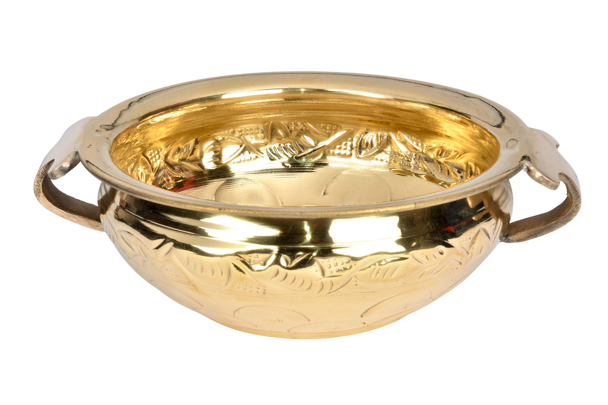 Bhimonee Decor | Pure Brass Urli Bowl | Solid Hammered Design | Decorative Bowl 6.5" | 500 ML | Festive Decor | Floating Candle Bowl | Pooja Essential | Home & Office Accent-image-48