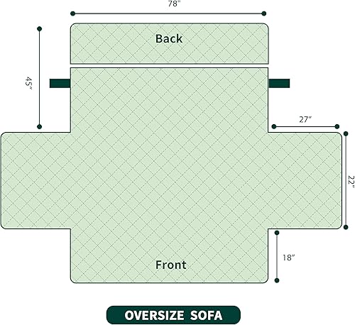 Vista 3 de Chun YI. - Funda reversible para sofá, funda para sillón, fácil de instalar, lavable, cubiertas para sala de estar. Negro