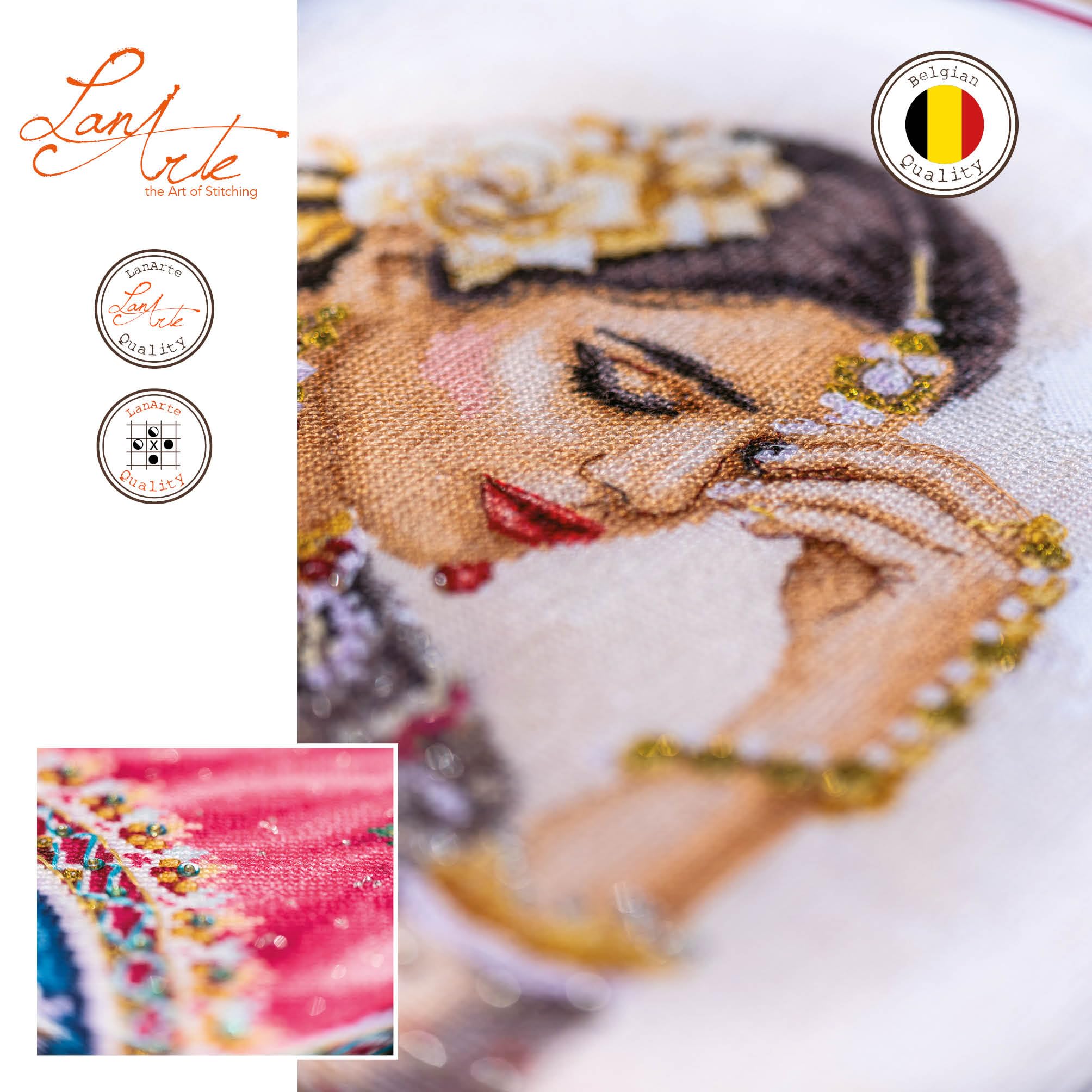 Lanarte Counted Cross Stitch kit Traditional Reminiscence, 35x45cm, DIY