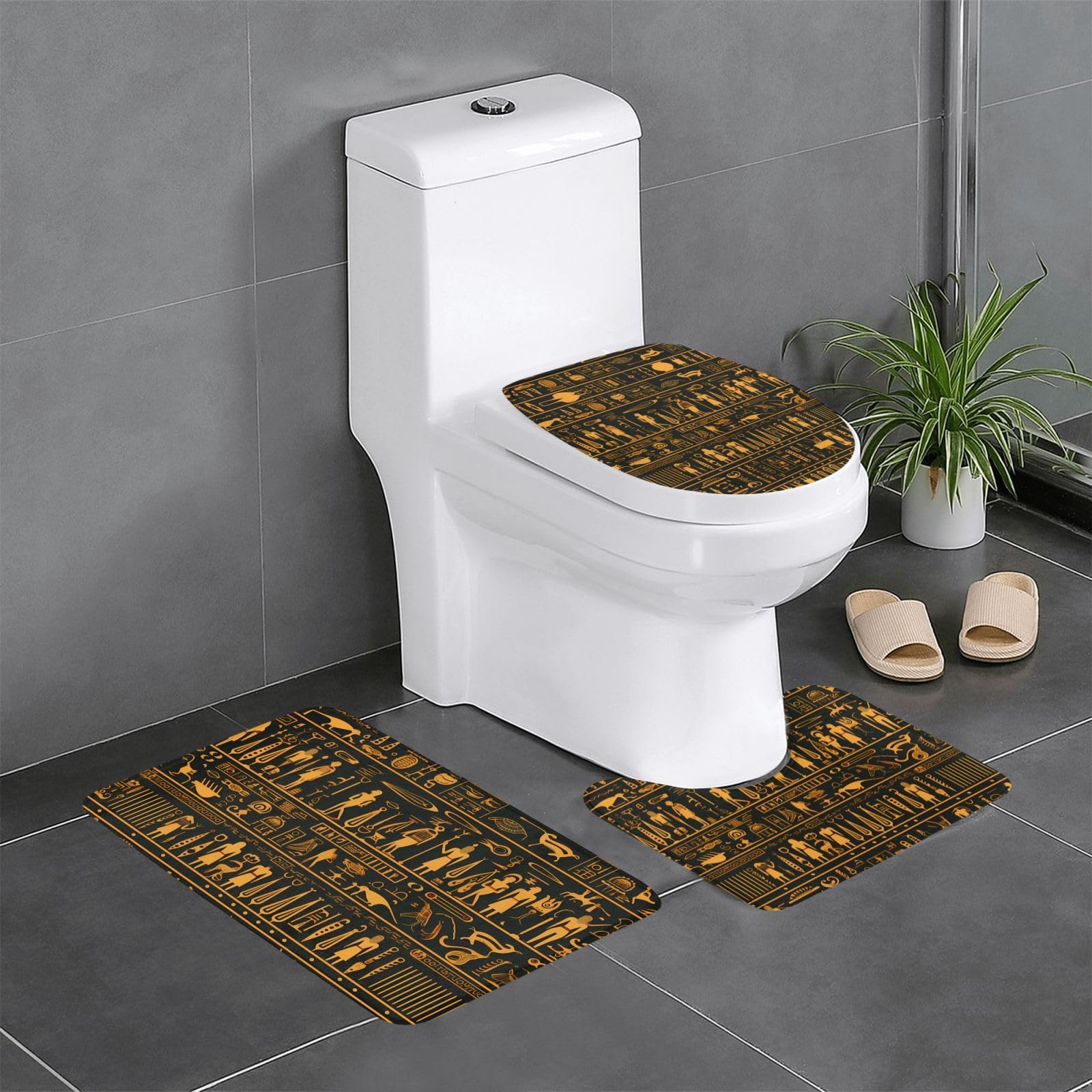 Tapis de salle de bain égyptien antidérapant contre les glissades