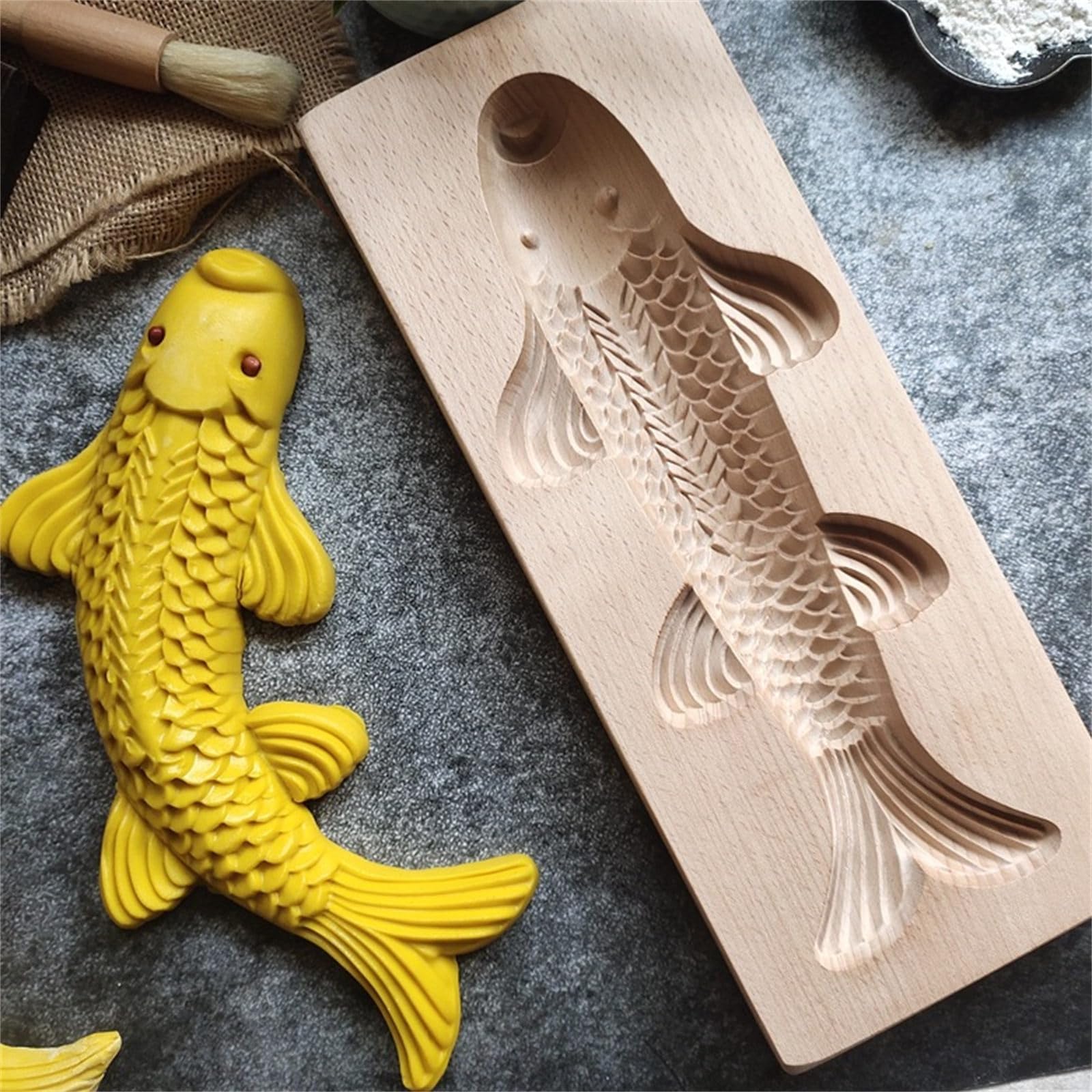 Carving Legno Al Vapore Panini Multiuso Carpa Cottura Strumento Per Pasticceria Sapone Fare Cucina Essenziale Biscotti In Legno Pressa