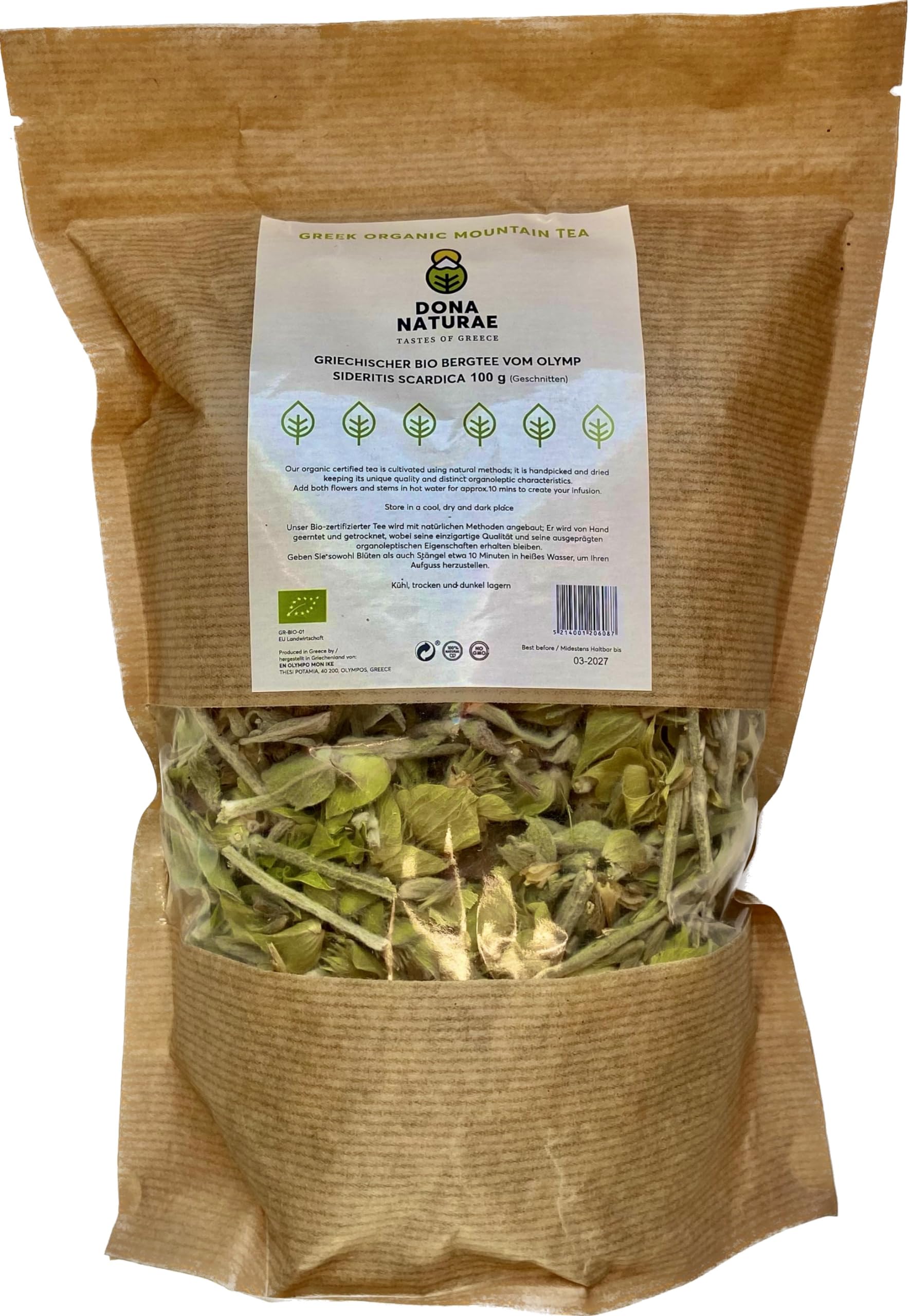 DONA NATURAE | Griekse BIO BERGTHEE Van De OLYMPUS (200g) | Gehele