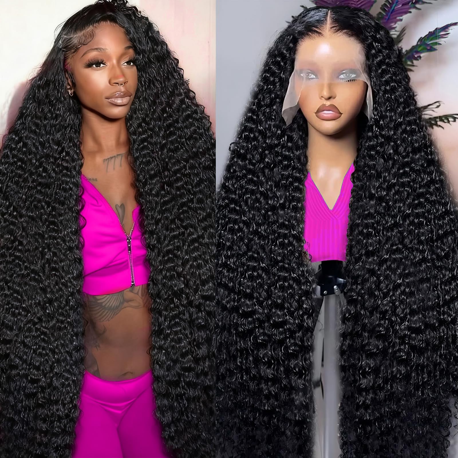 Momaksa 30 Inch Deep Wave Lace Front Wig