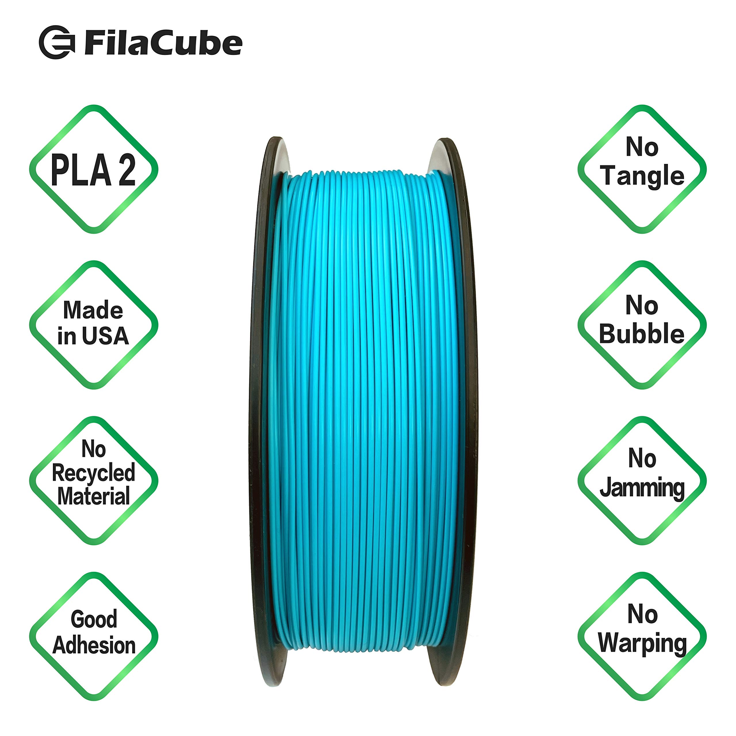 Filament PLA do drukarki 3D, 26 kolorów, 1,75 mm, 1 kg FilaCube PLA, 2 plastikowe materiały do drukarki FDM (cyjan, cyjan)