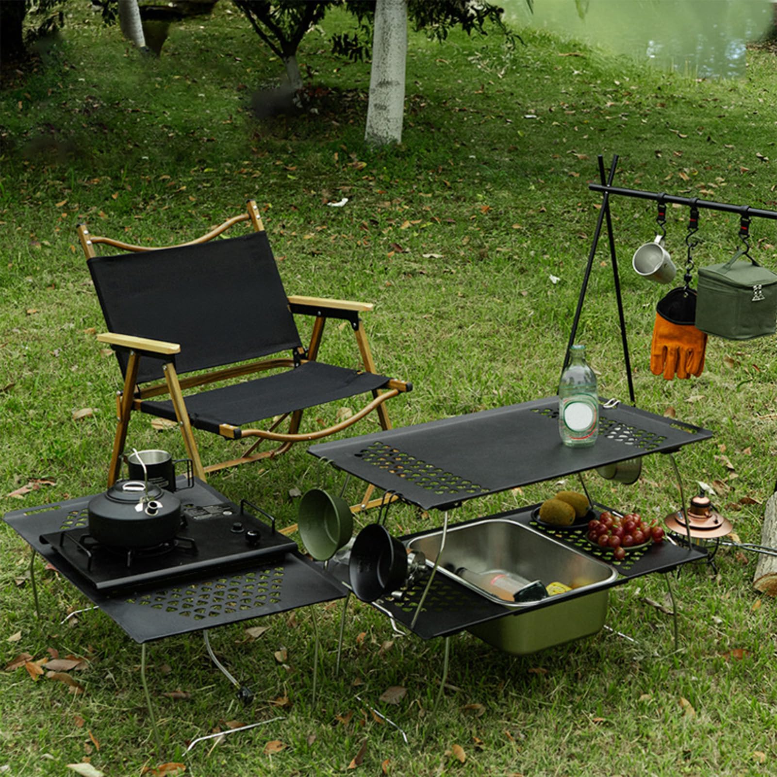 Griglia da Campeggio,Griglia da Cottura per Picnic | Griglia pieghevole 2 in 1 per Barbecue Campeggio Picnic Escursionismo