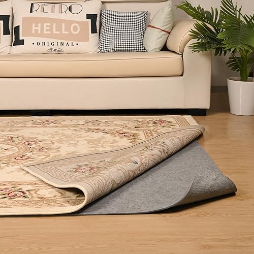 Miniatura 2 de QJHOMO Almohadilla antideslizante para alfombra de 2 x 3 pies, acolchado debajo de la alfombra acolchada para suelos de madera dura, almohadillas de
