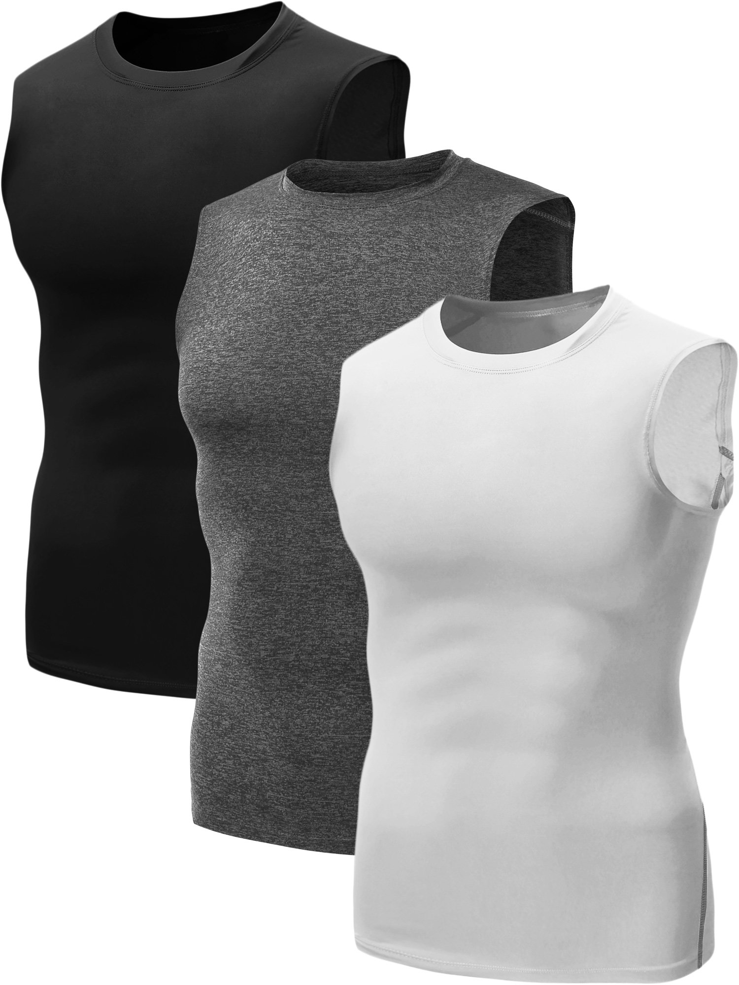 NELEUS Men's 3 Pack Dry Fit Y-Back Muscle Tank Workout Gym Shirt