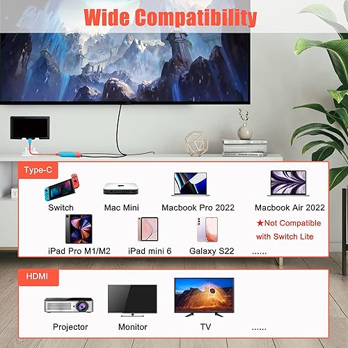 Miniatura 6 de Switch Dock para Nintendo SwitchOLED, Switch Dock Station para TV Portátil Switch Dock para Nintendo Switch Docking Station con HDMIPDUSB3.0, Switch