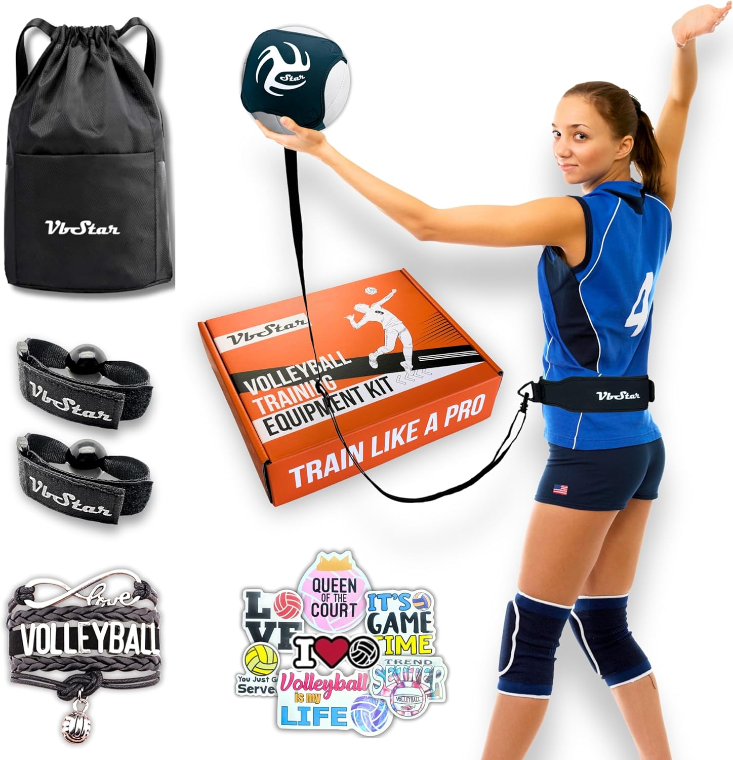 Volleyball Training Equipment Aid - Practice Your Serving, Setting & Spiking with Ease, Great Solo Serve & Spike Trainer for Beginners & Pro, Perfect Volleyball Gift