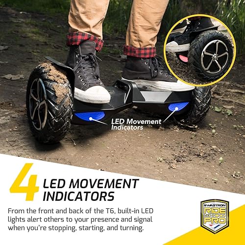 Miniatura 2 de Swagtron Swagboard Outlaw T6 Hoverboard Todoterreno - Rueda de 10", Capacidad de Carga de 420 libras, Hasta 12 MPH
