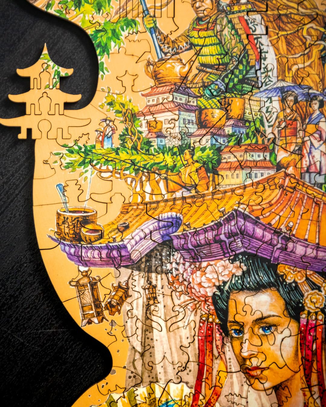 DAVICI | Puzzle Madera | B3 - Japan | 195 Piezas |Entretenimiento Adultos y Niños | Desafío Mental | Piezas Formas Únicas | Diseños Increíbles | Encaje Decoración | Regalo |