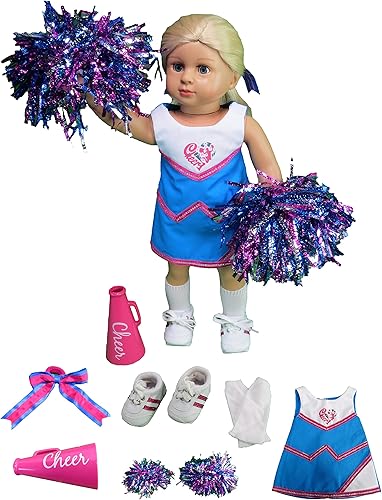 Miniatura 1 de American Fashion World Uniforme de animación rosa y azul para muñecas de 18 pulgadas  Juego de 6 piezas  Calidad premium y diseño moderno  Ropa de