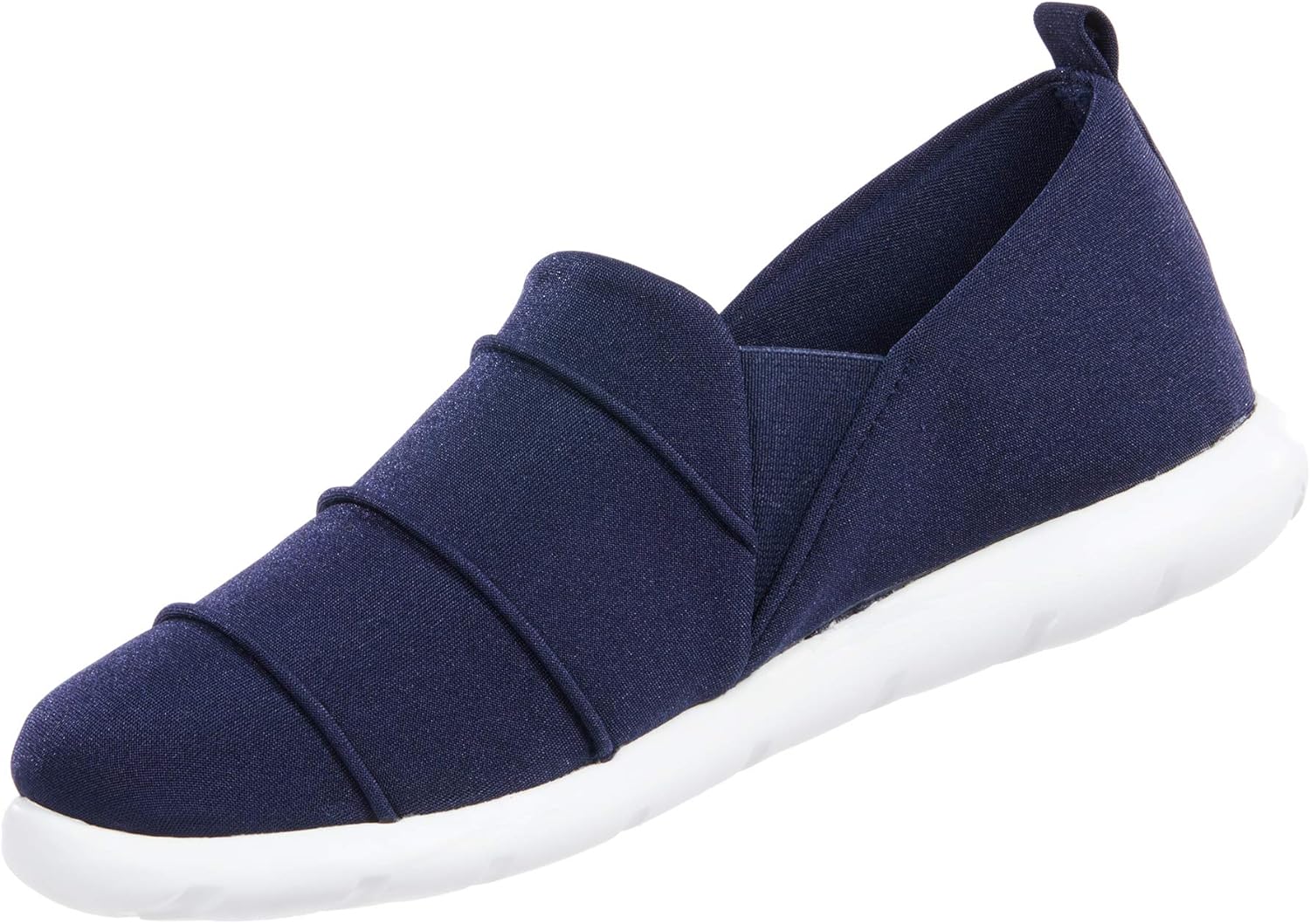 isotoner Women's Zenz Serenity Stretch Satin Lightweight Slipper, Slip-on Shoe, Navy Blue, 9