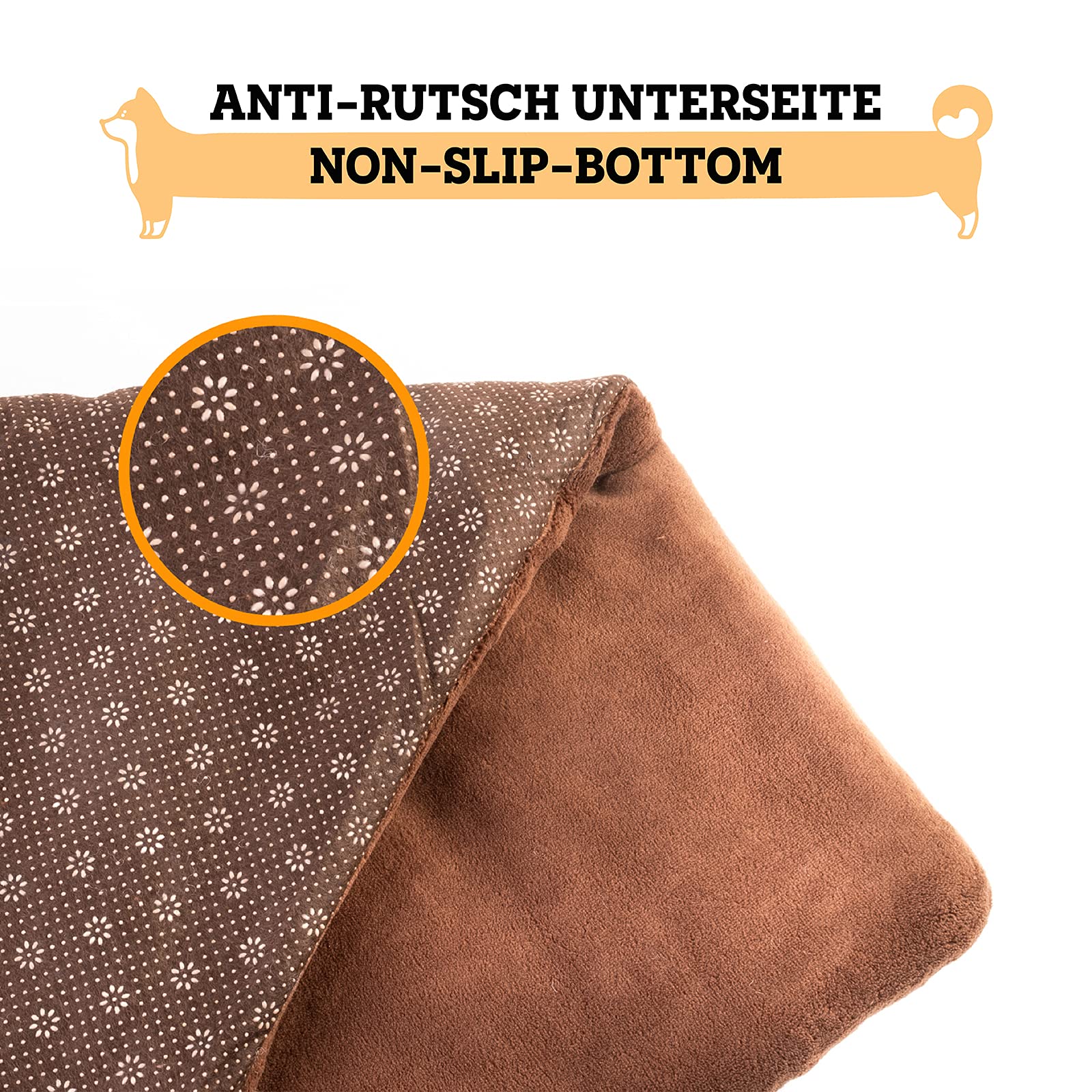 vitazoo Tappeto per Cane Grande - 100 x 70 cm - Tappetino Isolante per Cane Termico e Antiscivolo - Coperta per Cani da Esterno Calda Ideale per Viaggio - Marrone