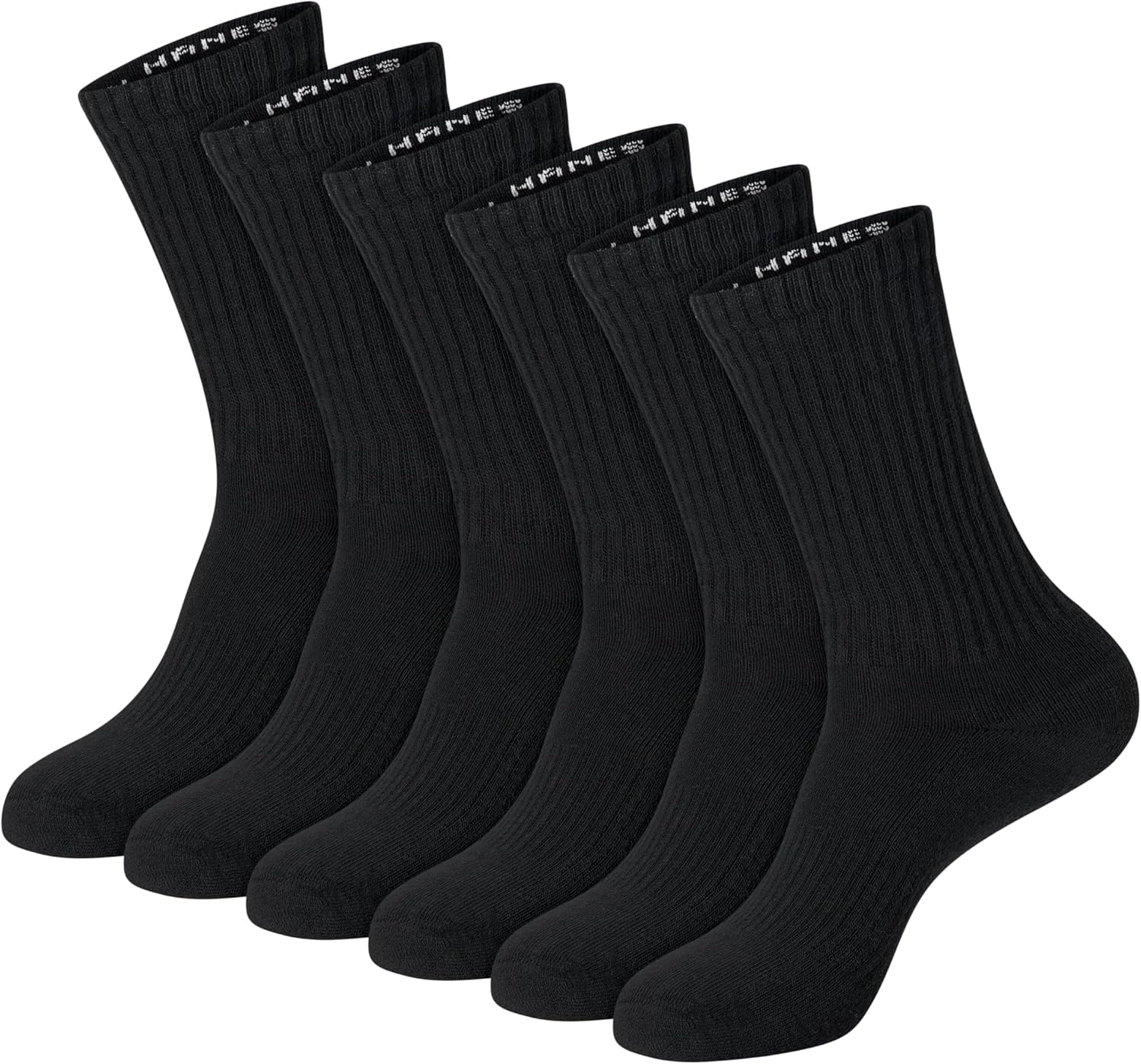 Hanes Unisex Plain White Socks Pack or Plain Black Socks Pack, Men’s, Women’s & Teen Sizes, Crew and Ankle 6-Packs