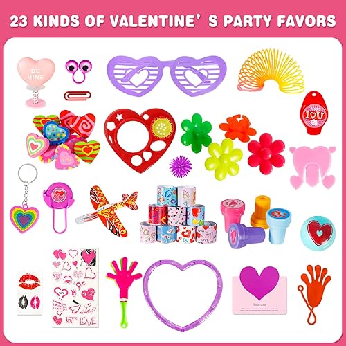 Miniatura 3 de 156 piezas de regalos del día de San Valentín para niños, surtido de juguetes para compañeros de clase de la escuela, suministros de fiesta,