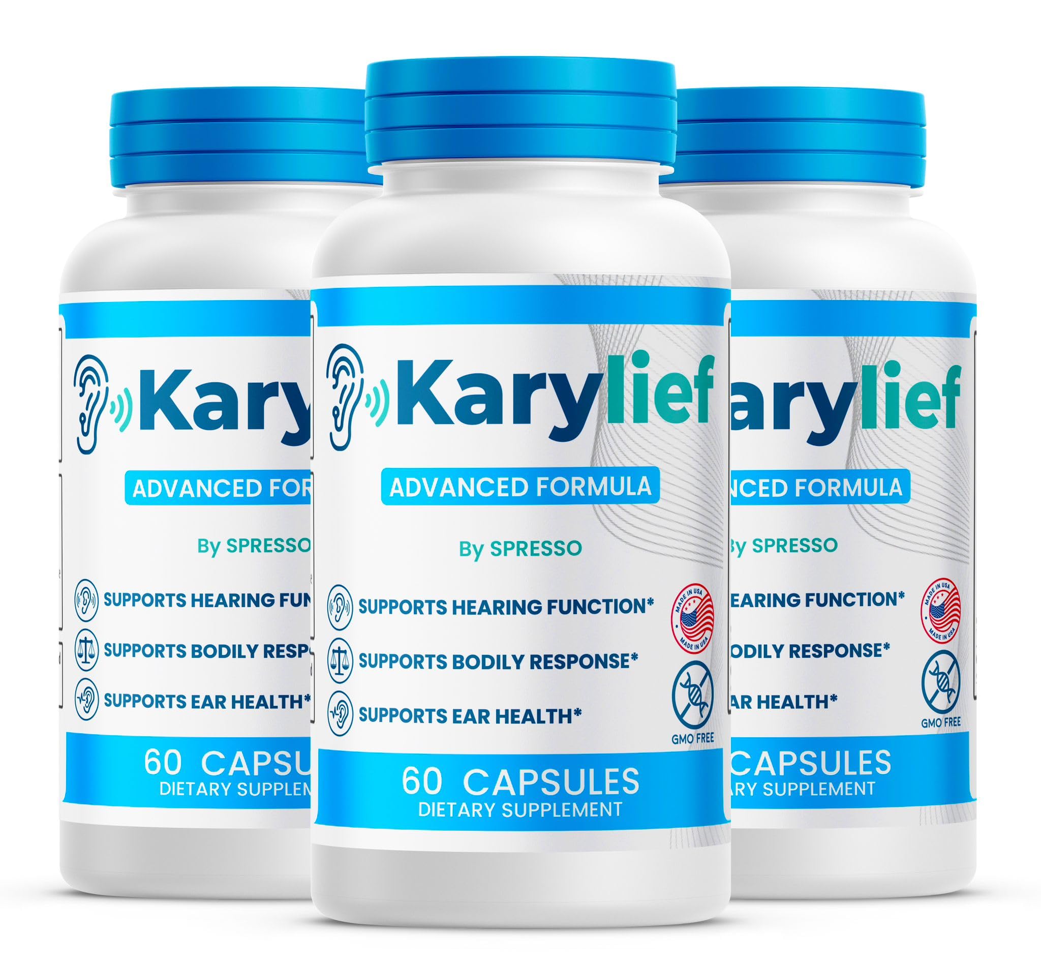 (3 Pack) Karylief Capsules, Official Tinnitus & Ear Health Advanced Support Supplement with Premium Ingredients, All Nat