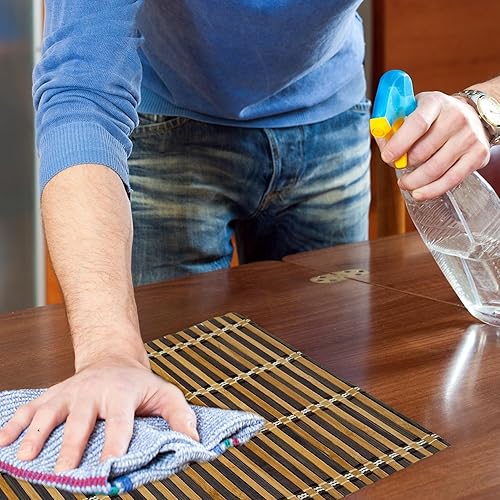 Miniatura 6 de Manteles individuales de bambú ecológicos, ecológicos, duraderos, resistentes al calor, antideslizantes, fáciles de limpiar, ligeros y portátiles,