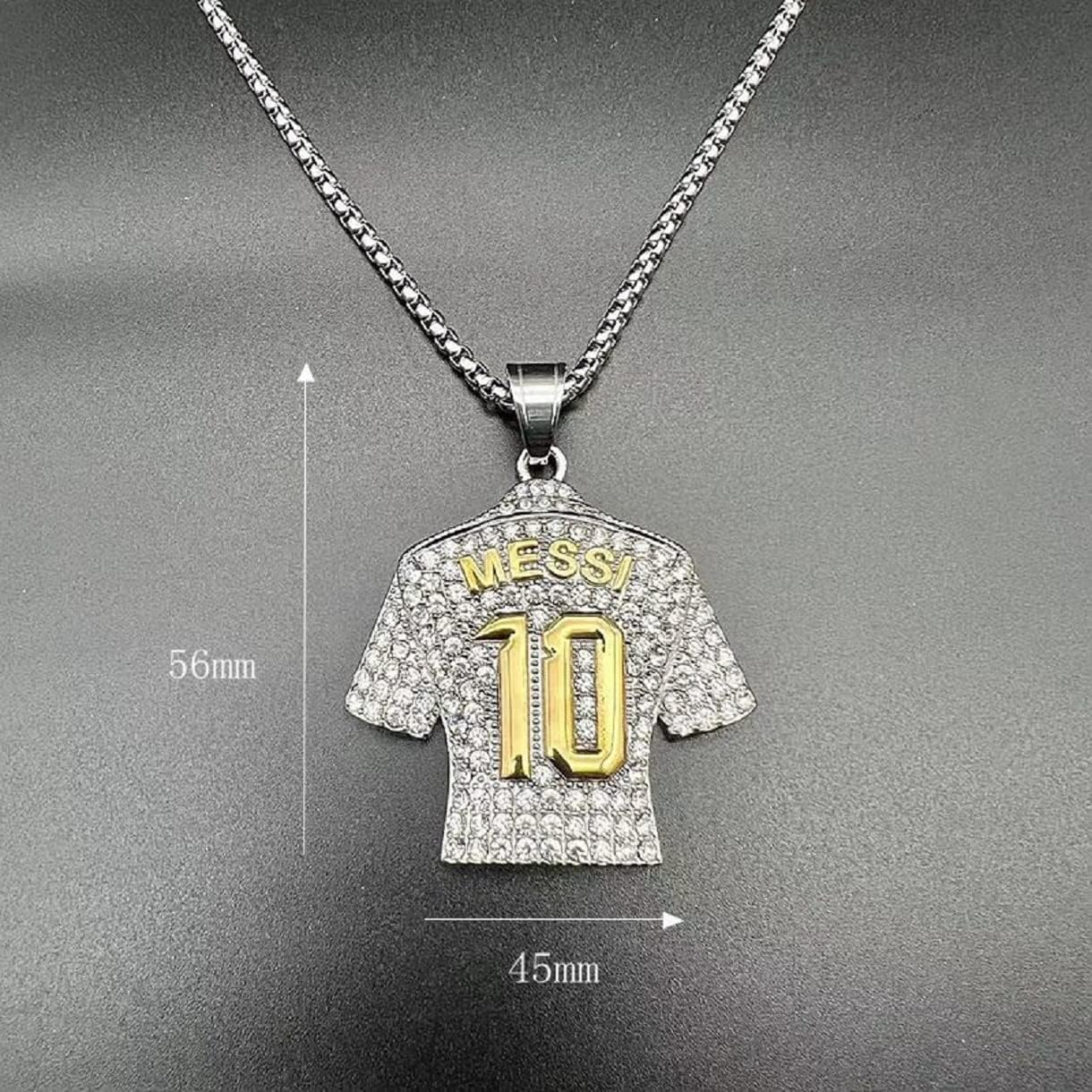 Soccer Jersey 10 Pendant Necklace for Men, Football Iced Out Sports Charm Jewelry, Rock Number 10 Soccer Players Necklace - Image 2