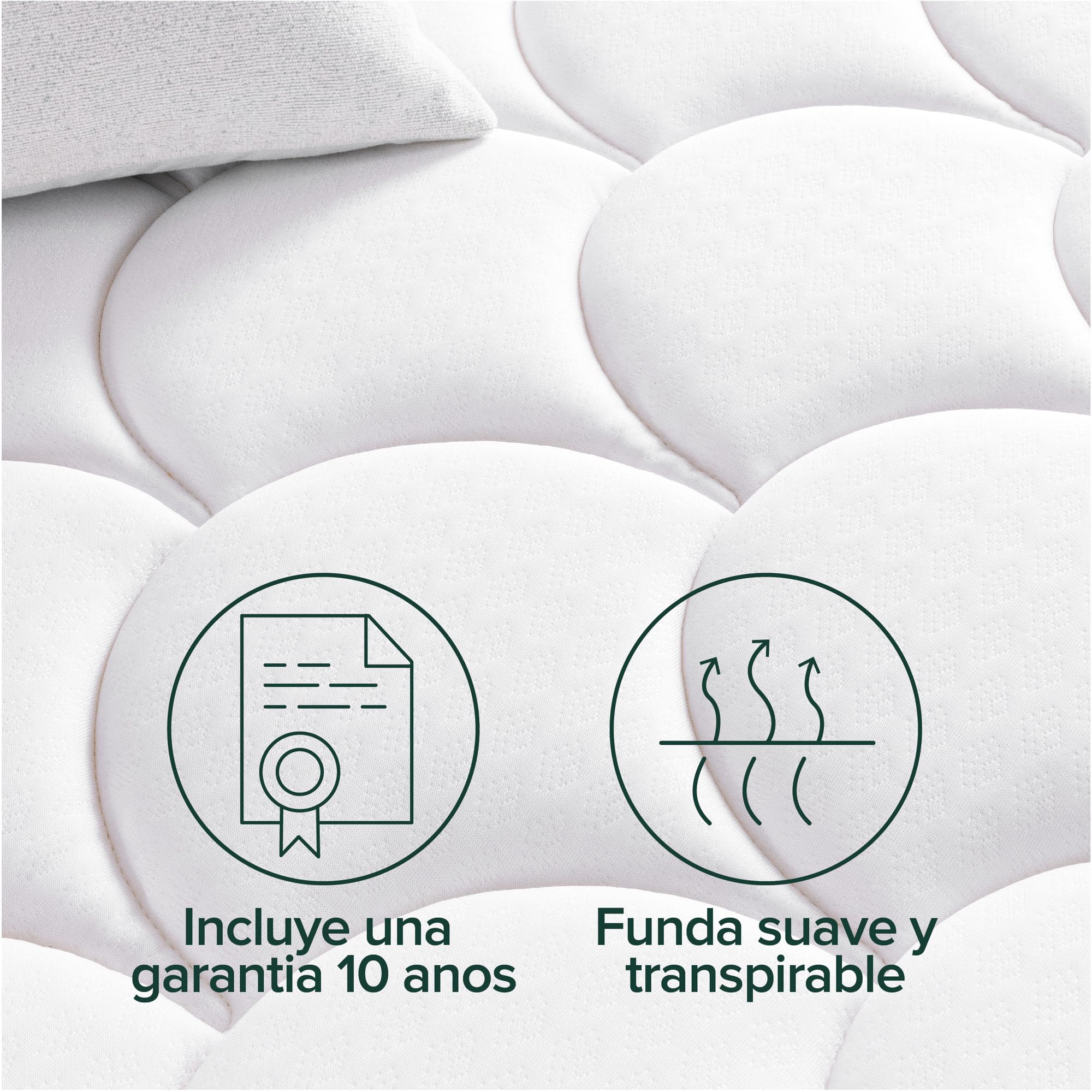 Zinus Colchón Híbrido 135x190 cm 20 cm Tight Top Muelles Ensacados Espuma Viscoelástica Alta Transpirabilidad